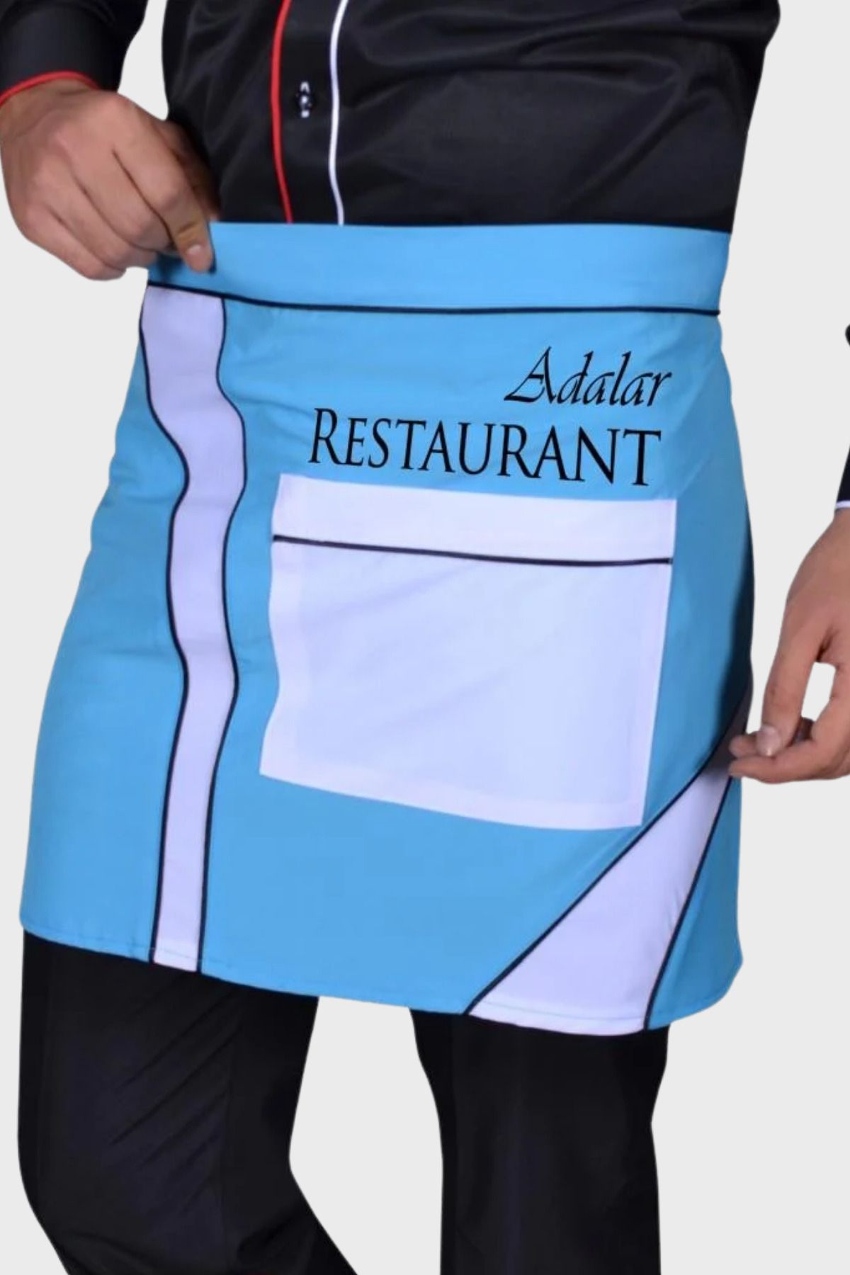 Üniformanya İsim Hediyeli Kısa Garson Çalışma Önlüğü Unisex Bistro Barista Restaurant Cafe Komi Şef Aşçı Önlük
