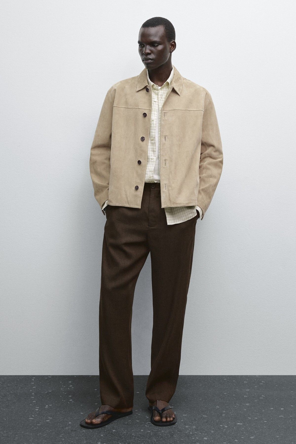 Massimo Dutti Kısa süet deri ceket