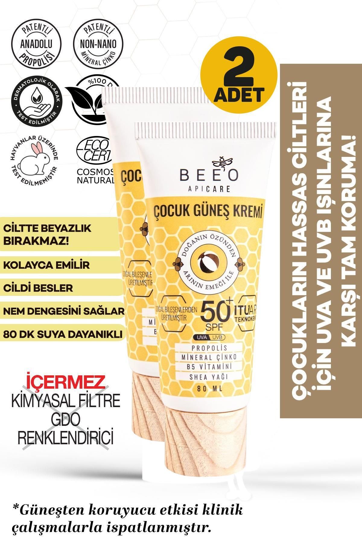 Seddar Collection Bee'o Apicare Propolisli Çocuk Güneş Kremi SPF50 80 ml 2 Adet