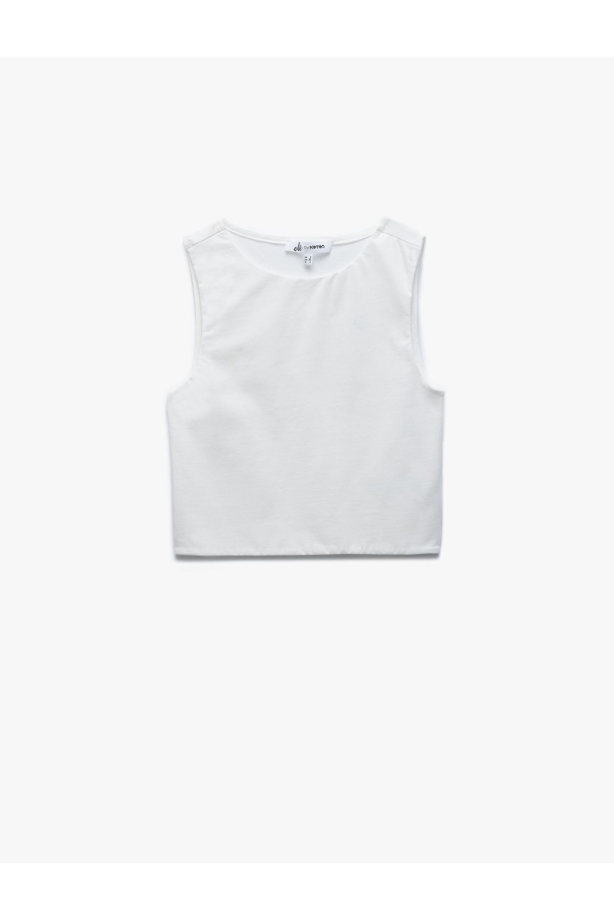 Koton Yeni Sezon Bisiklet Yaka Kolsuz Dar Kesim Pamuklu Basic Crop Atlet