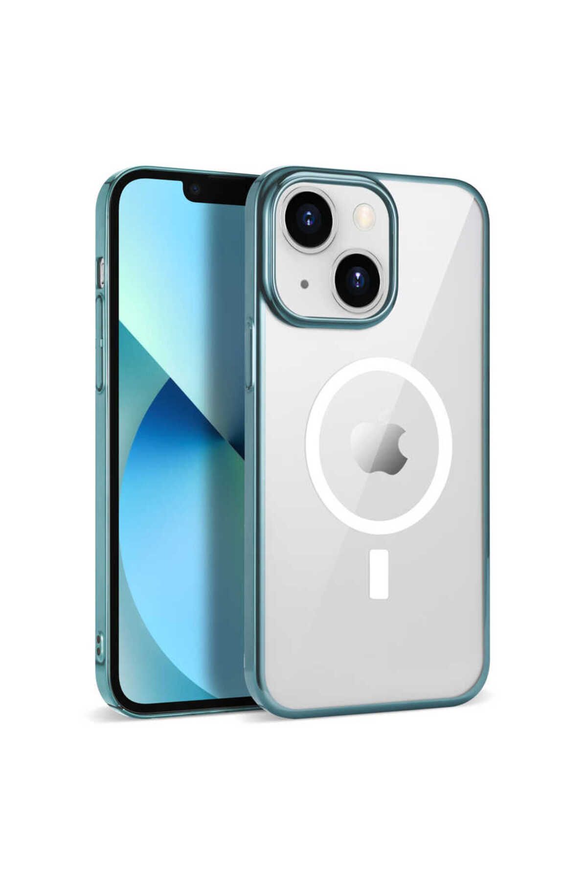 halkhouse İphone 14 Kılıf Sert Wireless Şarj Özellikli Pixel Magsafe Kapak
