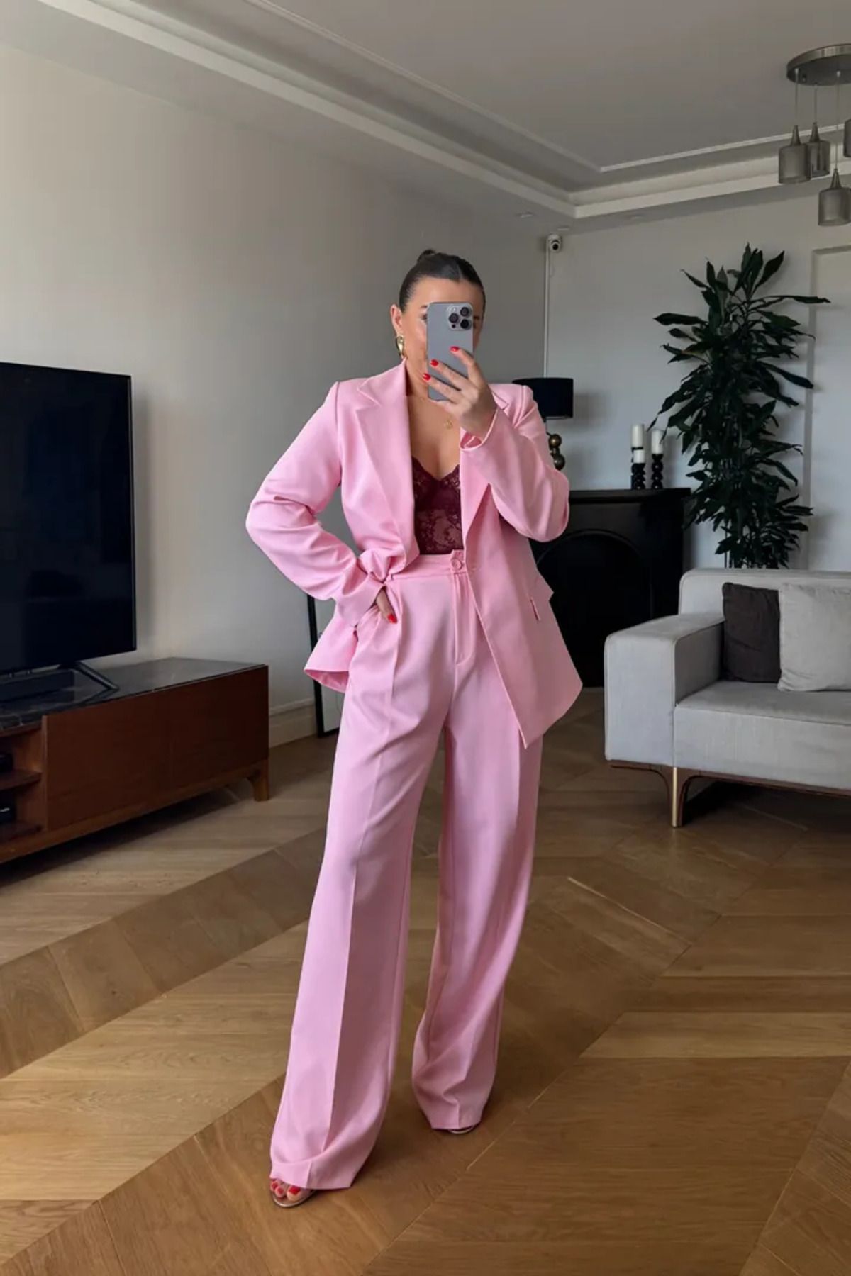 Tuba Butik Yüksek Bel Palazzo Kadın Pantolon