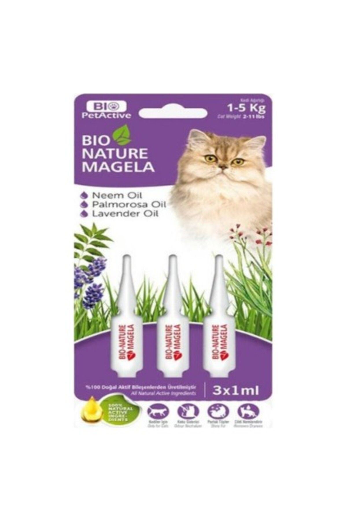 BİO ACTİVE Bio Pet Active Kedi Tüy ve Deri Bakım Damlası 1-5 kg