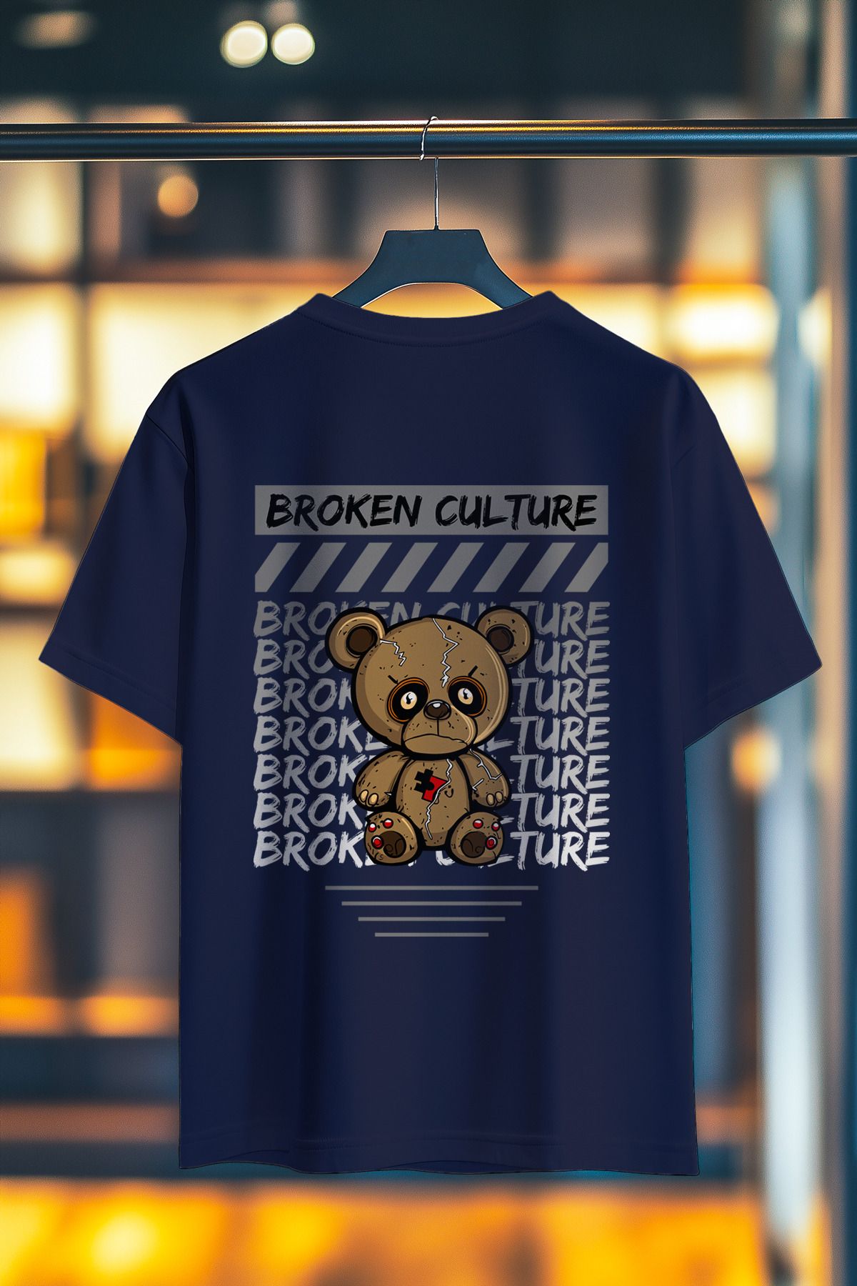 BookOrBook Broken Culture %100 Pamuk Premium Kalite Sırt Baskılı T-Shirt