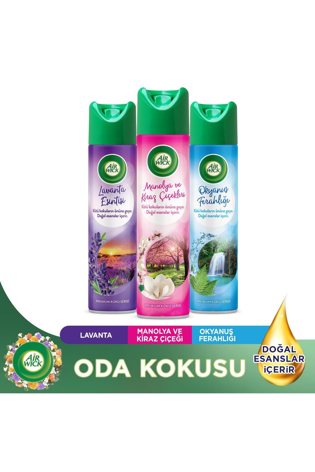Air Wick Aerosol Lavanta + Okyanus + Kiraz Çiçekleri 3x300 ml