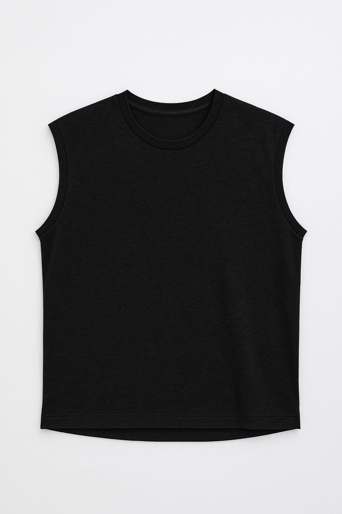 MARKAPIA Erkek Bisiklet Yaka Sıfır Kol %100 Pamuk T-Shirt