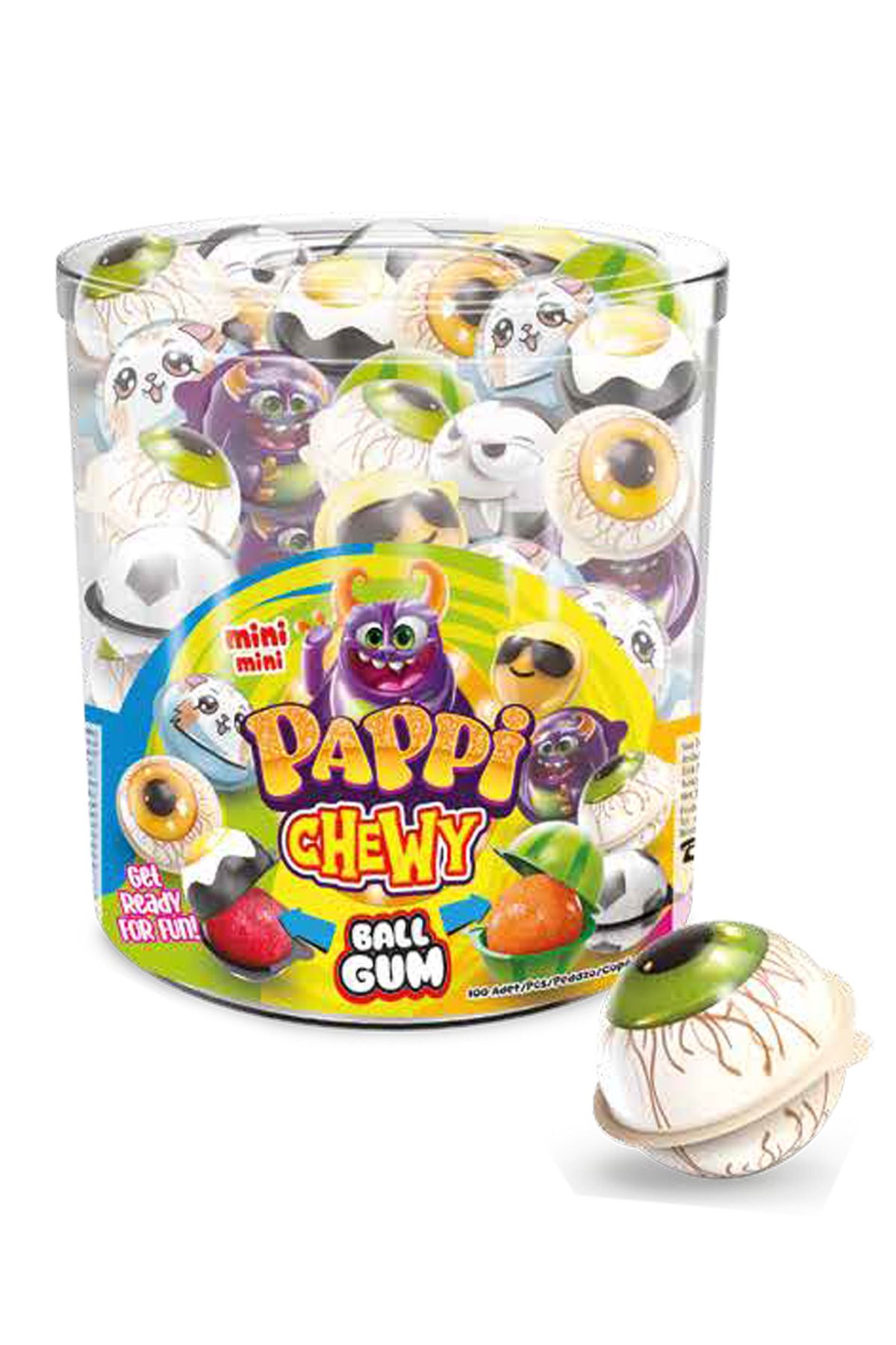 pappi Mini Top Sakız 3 GR. x 100 Adet / CHEWY BALL GUM