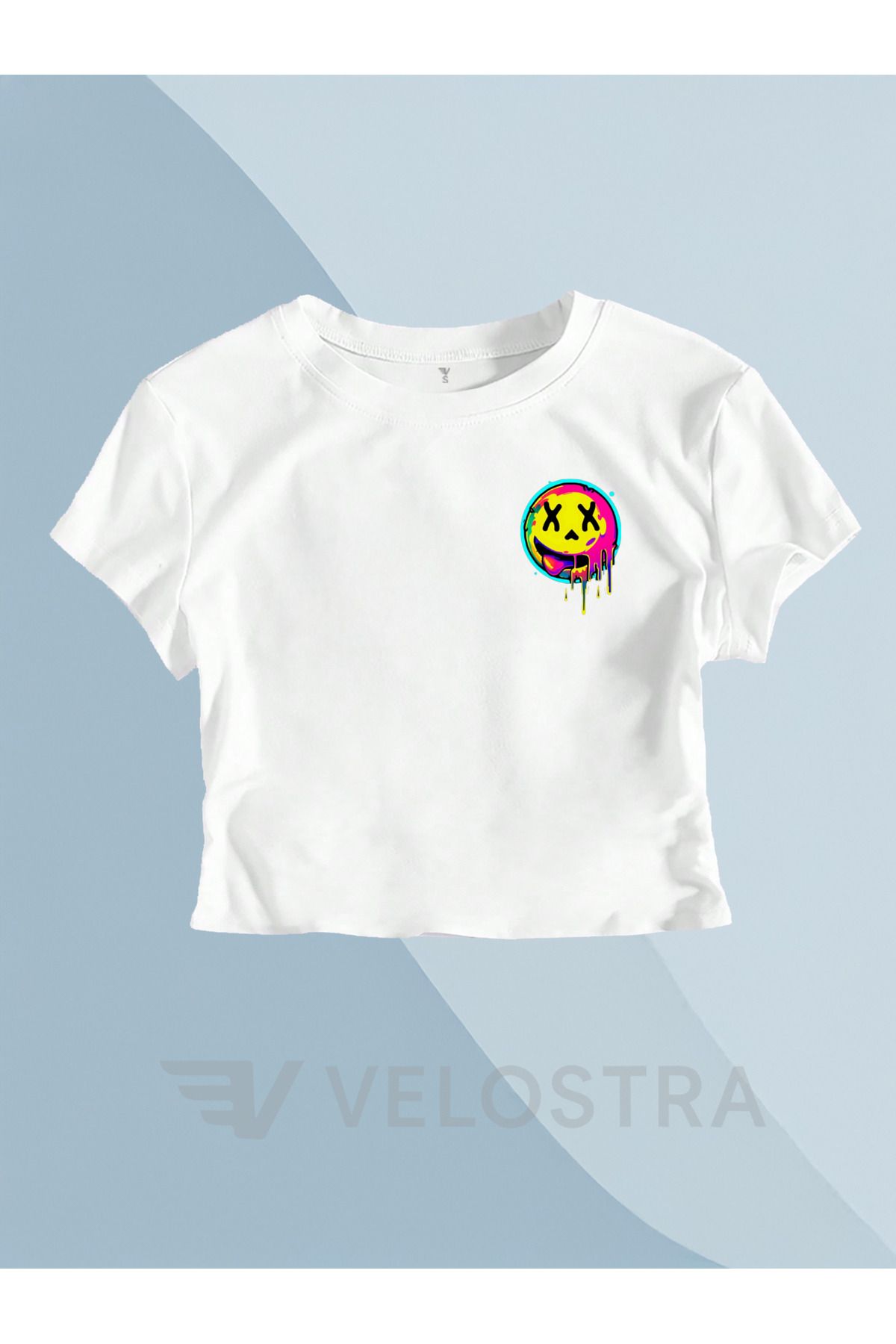 Velostra Kadın Gülücük Baskılı Tee Crop