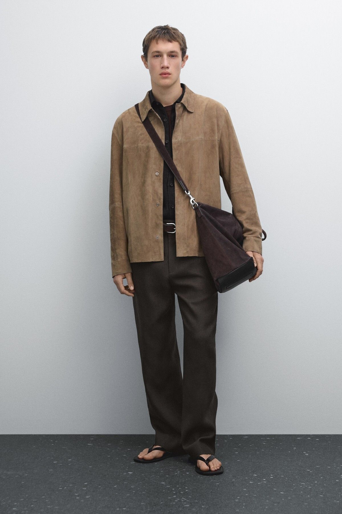 Massimo Dutti Süet deri ince ceket