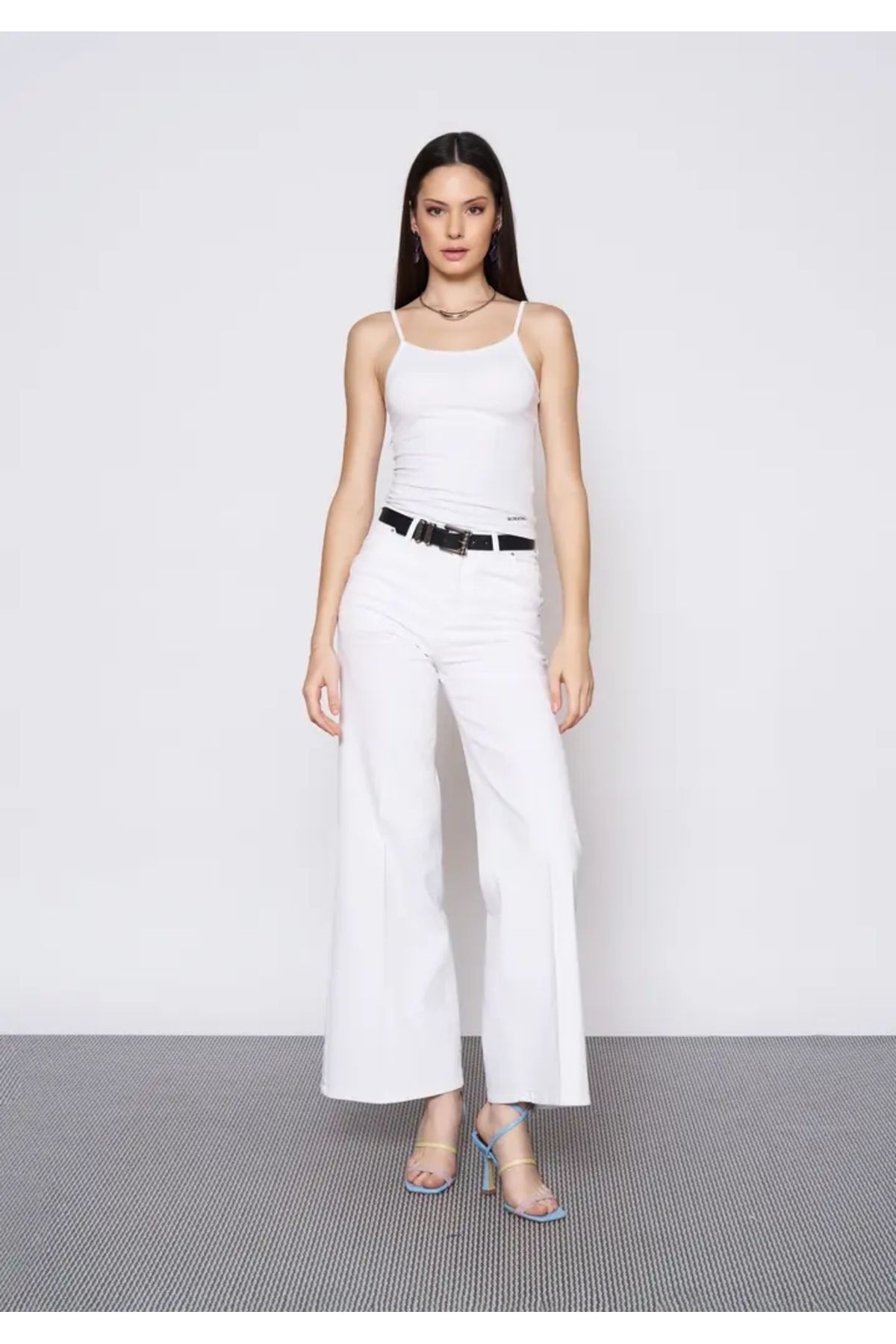 EUROFASHION Beyaz Lisa Denim Pantolon