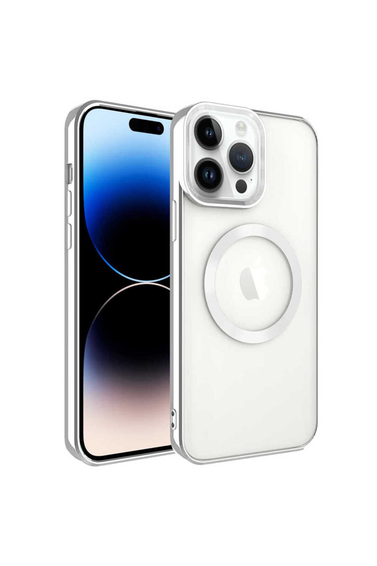 halkhouse İphone 14 Pro Kılıf Magsafe Wireless Şarj Özellikli Renkli İnce Silikon Setro Silikon