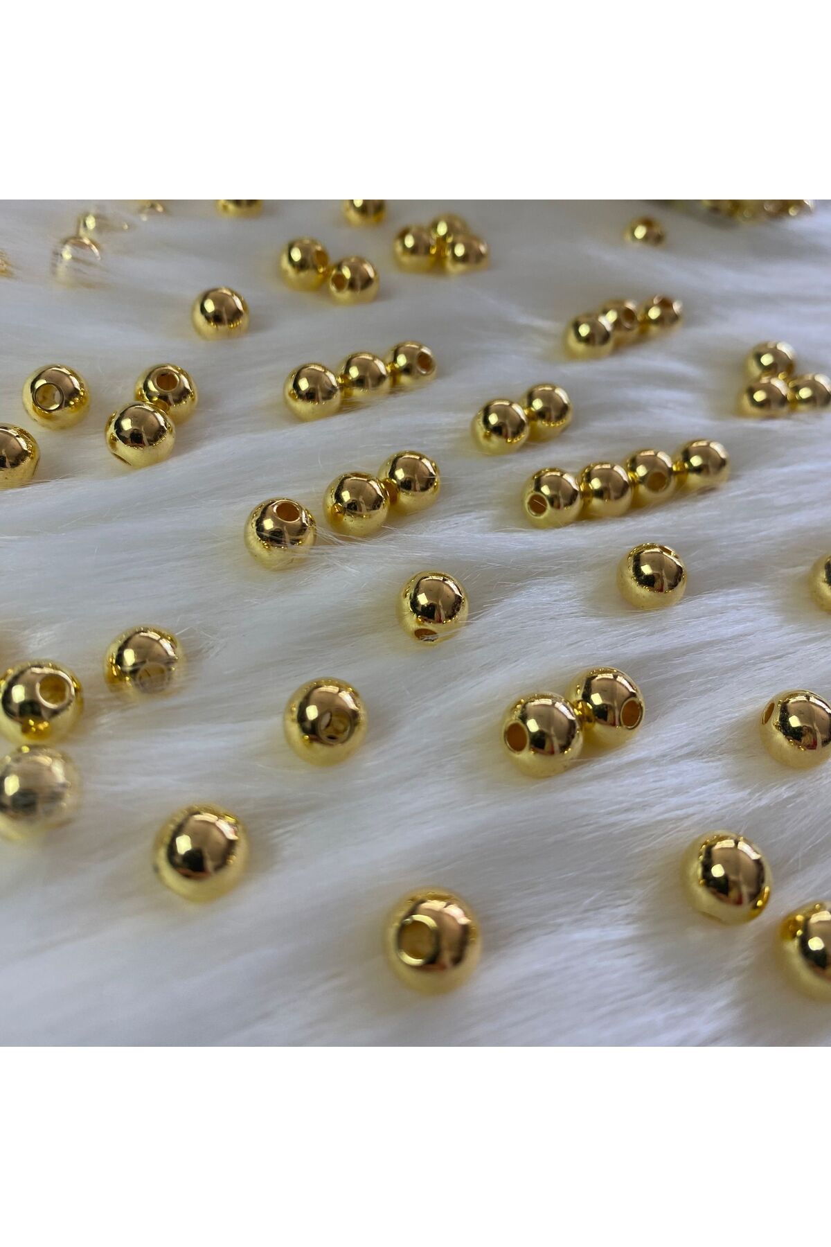 BİGÜMEX Gold Lüks Plastik Delikli İnci Boncuk 8mm (50GR)