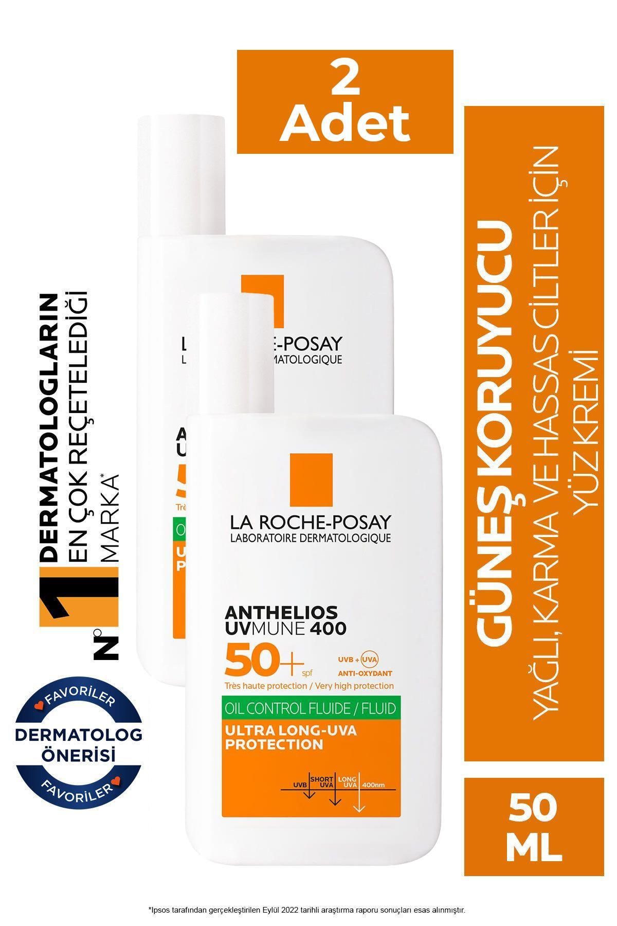 Seddar Collection Anthelios Oil Control Fluid Akışkan Yüz Güneş Kremi 50 ml 2 Adet