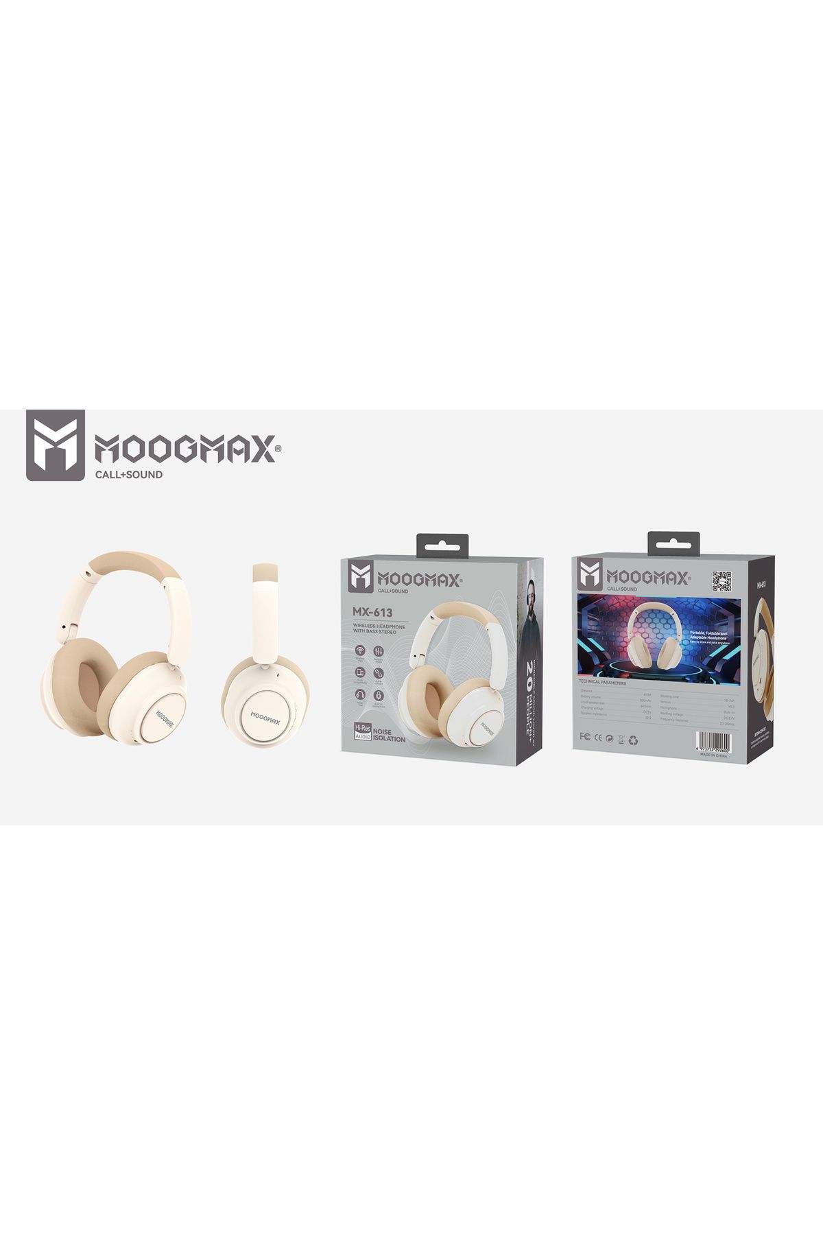 MOOGMAX-Moog Max MX-613 Bluetooth Headphones - Stereo Bass Sound, Up to 24 Hours of Battery Life, and Ergonomic Design 2