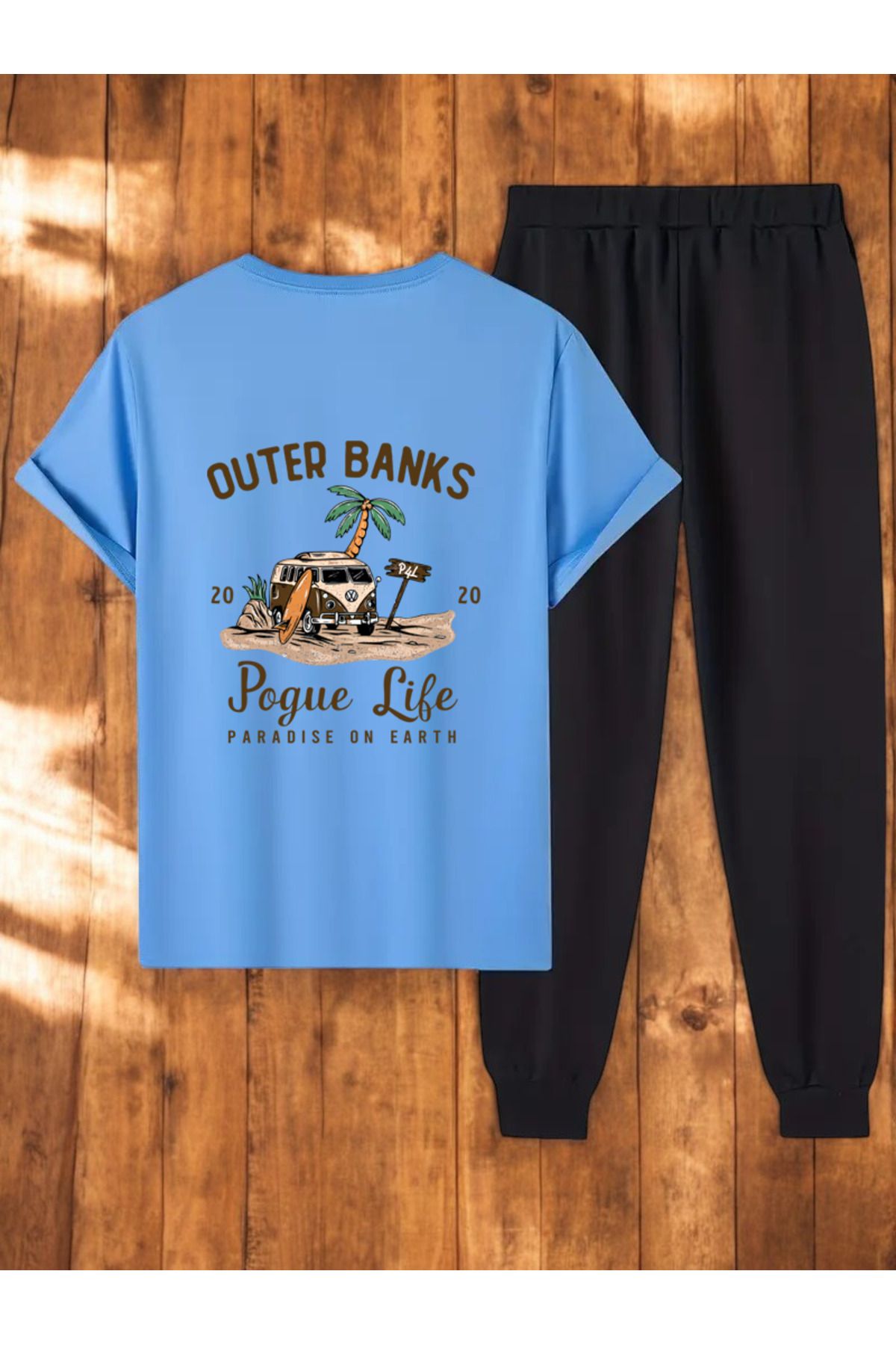 uyguntarz Unisex Outer Banks Tasarım Basklı Tshirt Eşofman Takımı