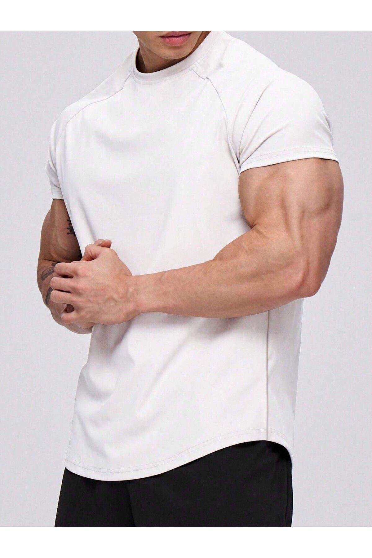 GENIUS STORE Erkek Spor Tişört Running Sports Gym Reglan Oval Kesim Penye T-shirt OVALT-SHİRT