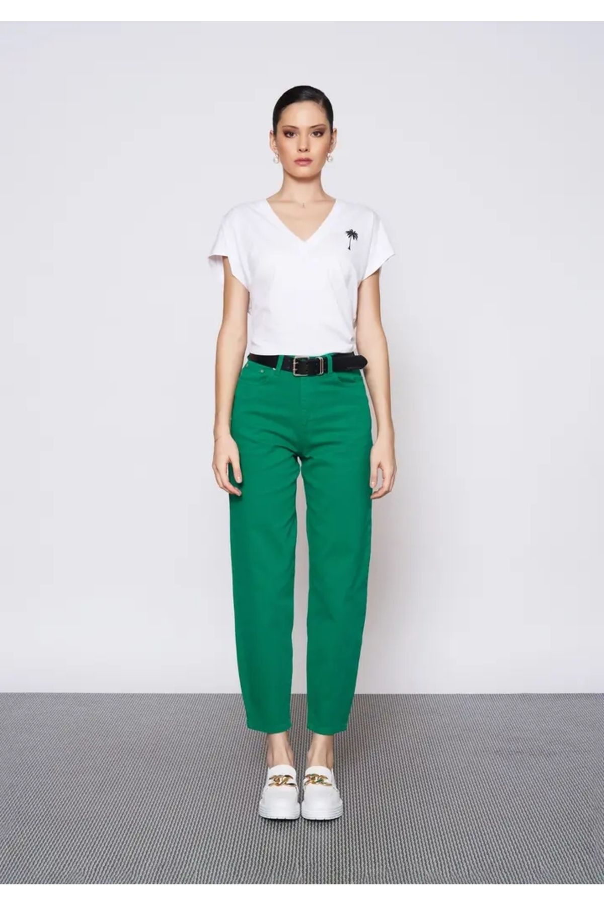 EUROFASHION Yeşil Lena Denim Pantolon