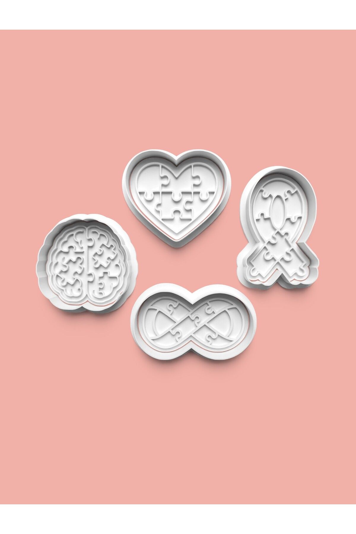 AKTASTORE Puzzle Kurabiye Kalıbı 4'lü set