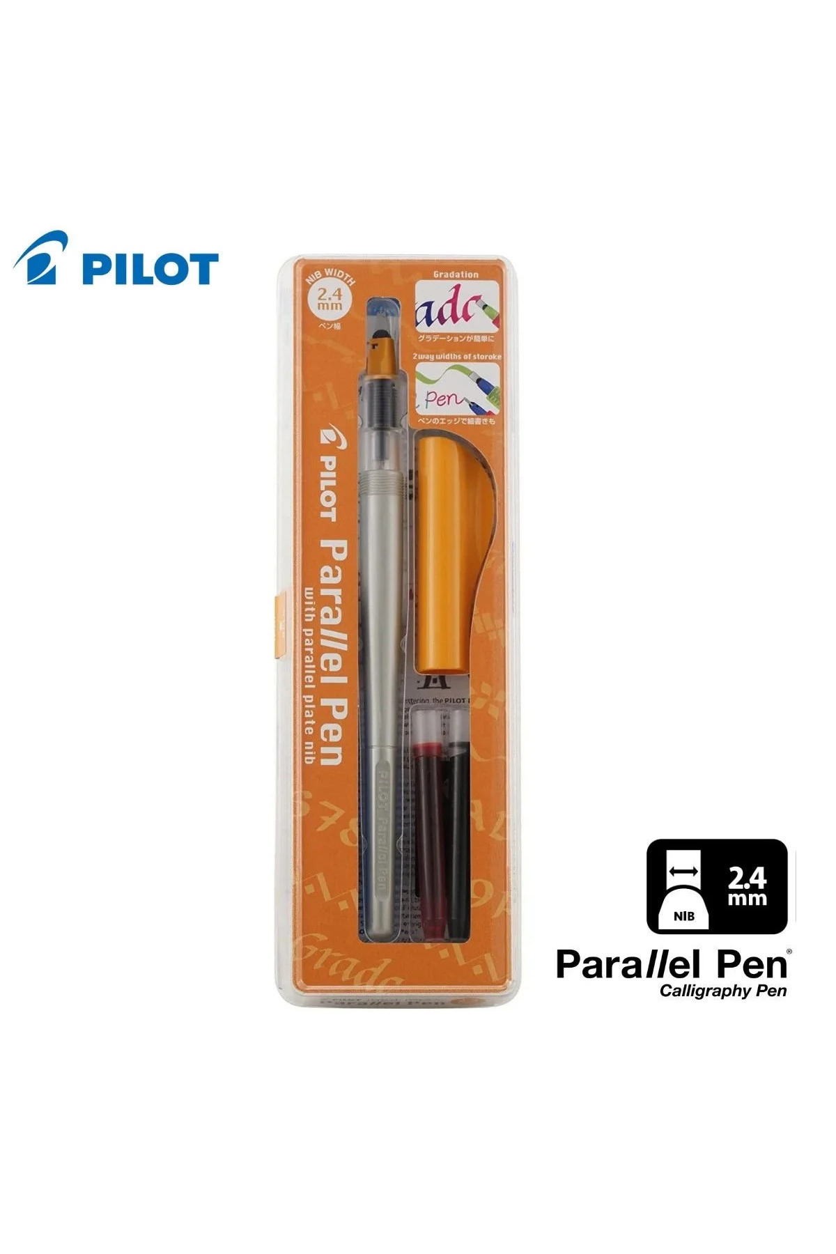 Pilot Parallel Pen 2.4mm Kaligrafi Kalemi Özel Seri Siyah Ve Kırmızı Mürekkebi hediyeli