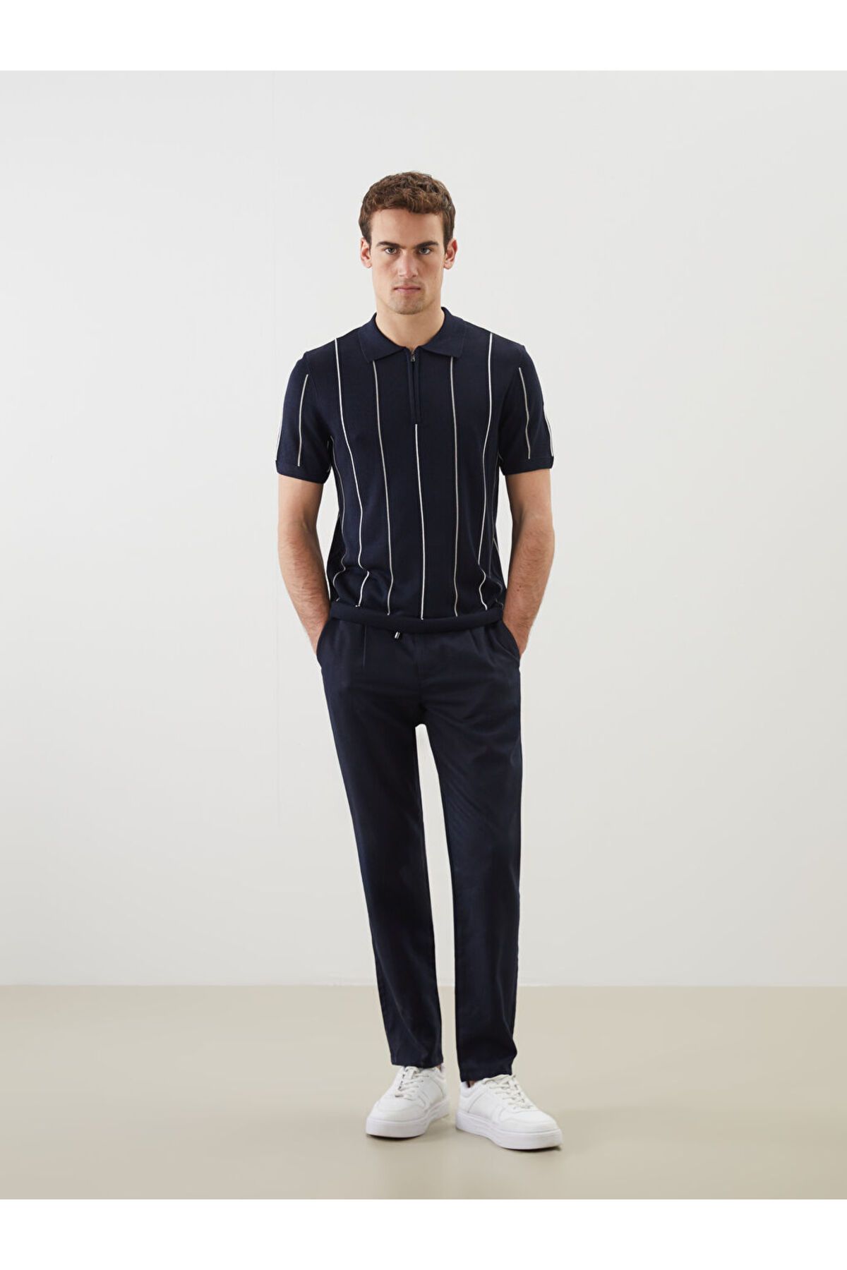 LC Waikiki LCW Vision Lacivert Slim Fit Keten Karışımlı Erkek Pantolon S5EE27Z8NVY25