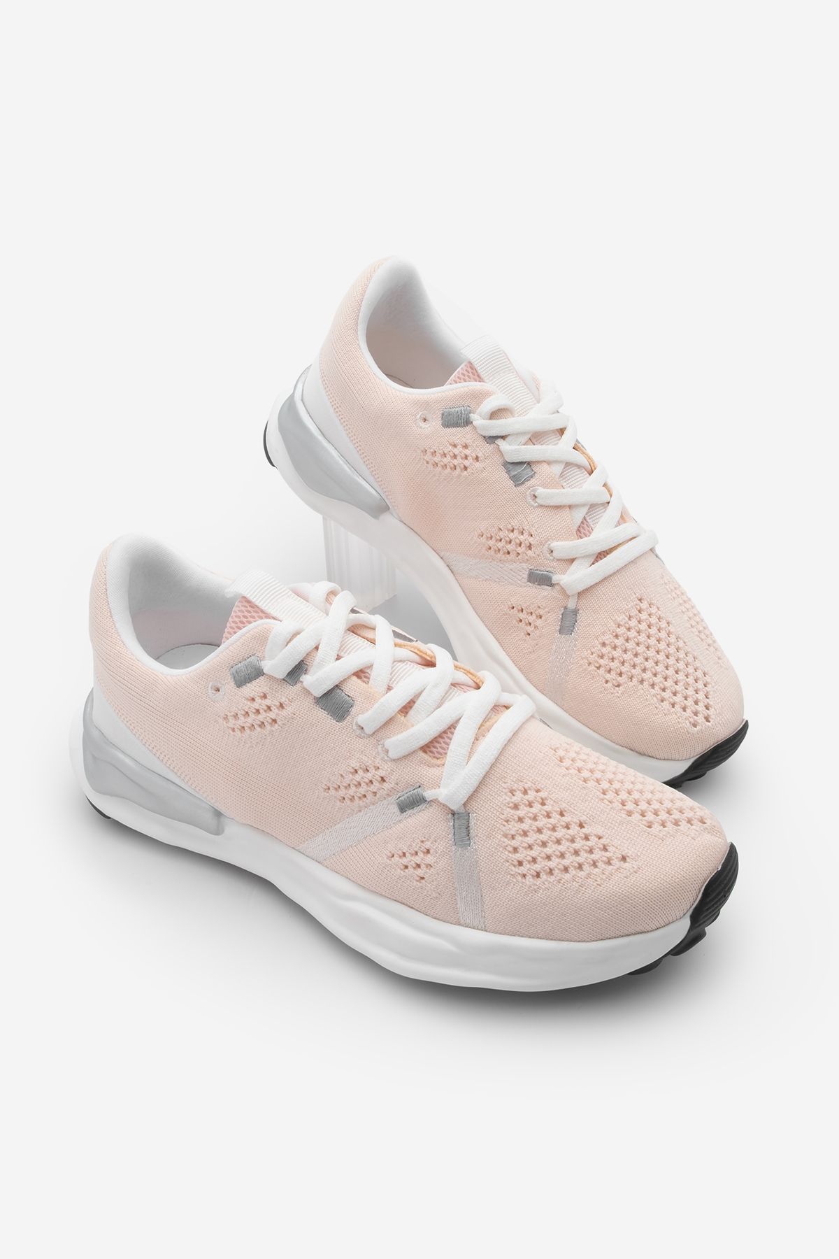 Marjin Kadın Sneaker Örgü Triko Koşu Ve Yürüyüş Spor Ayakkabı Armes Pudra