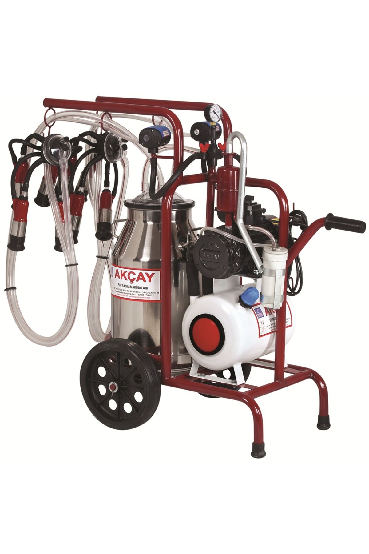 AKÇAY Akçay A2011 Çift Sağım Tek Güğüm Süt Sağım Makinesi 40 Litre (Yağlı)