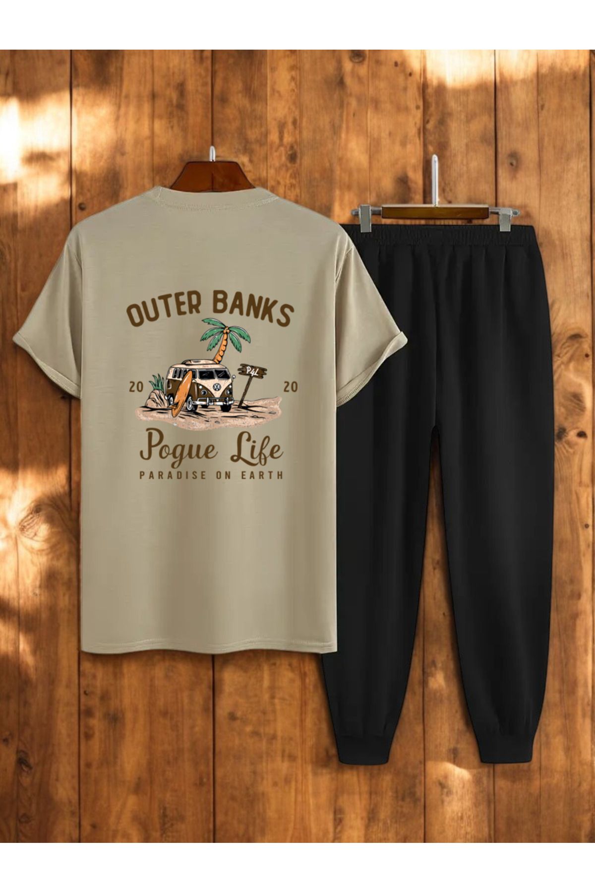 uyguntarz Unisex Outer Banks Tasarım Basklı Tshirt Eşofman Takımı