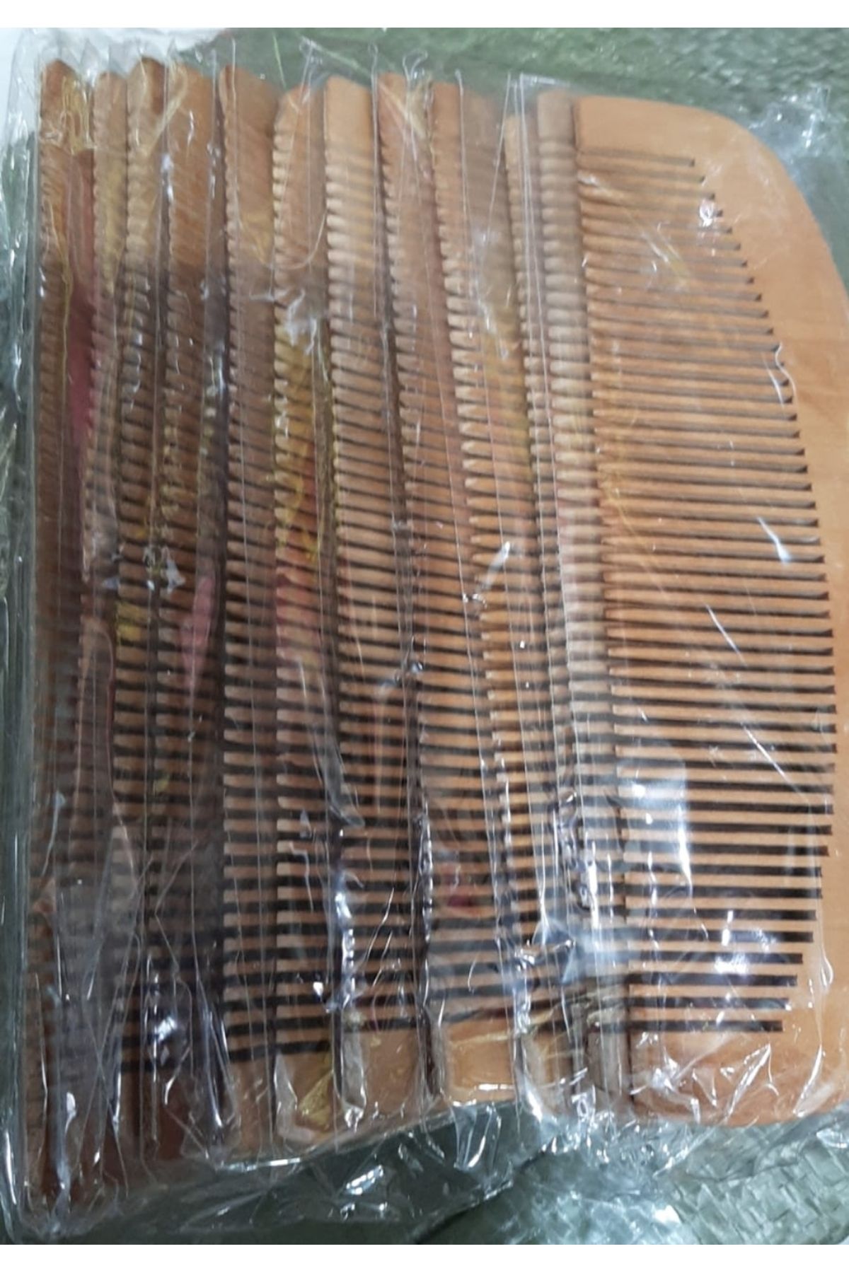Serero Ahşap Tarak 12'li Paket Dar Dişli Oval