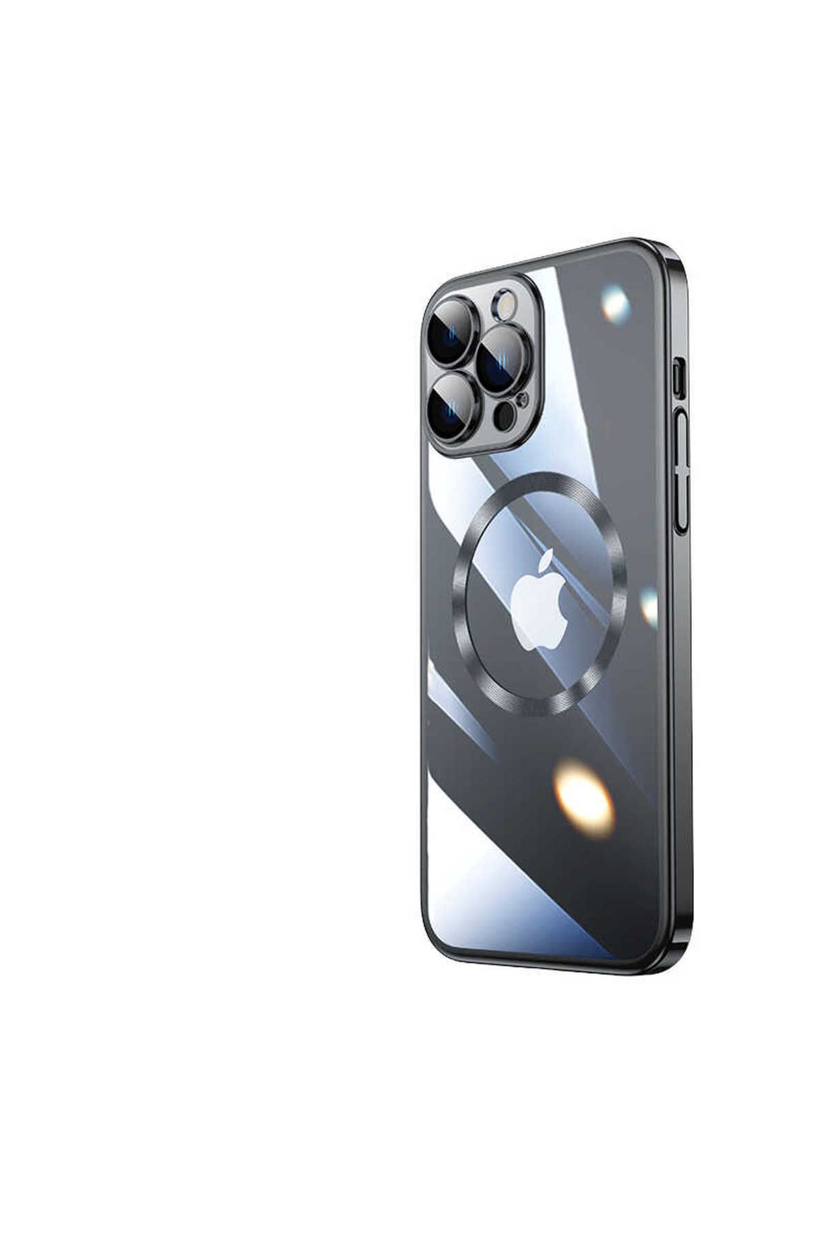 halkhouse İphone 14 Pro Kılıf Wireless Şarj Özellikli Sert PC Şık Riksos Magsafe Kapak