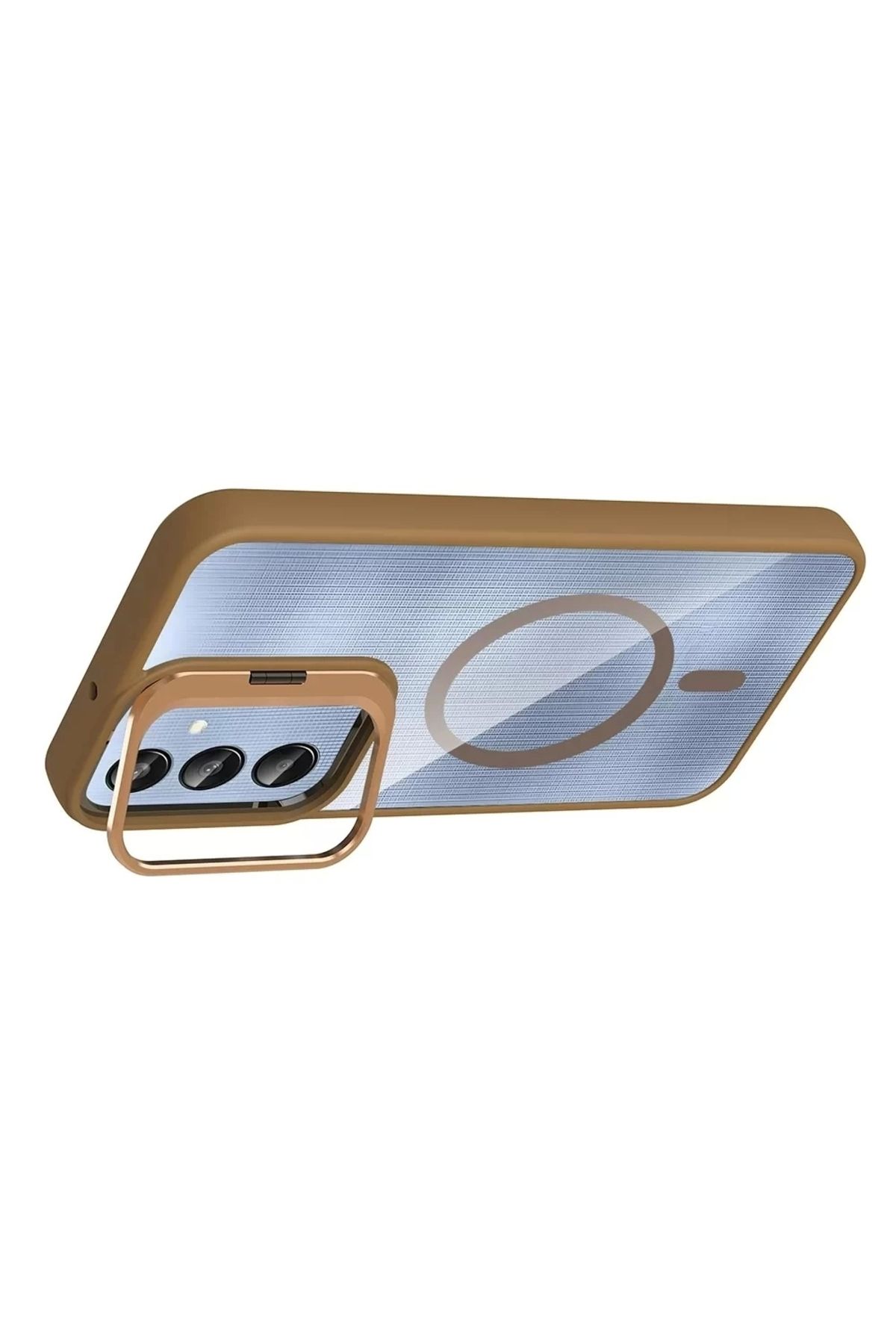 Lopard Samsung Galaxy A56 Kılıf Standlı Ve Kamera Lens Hediyeli Kablosuz Şarj Özellikli Lopard Etro Kapak