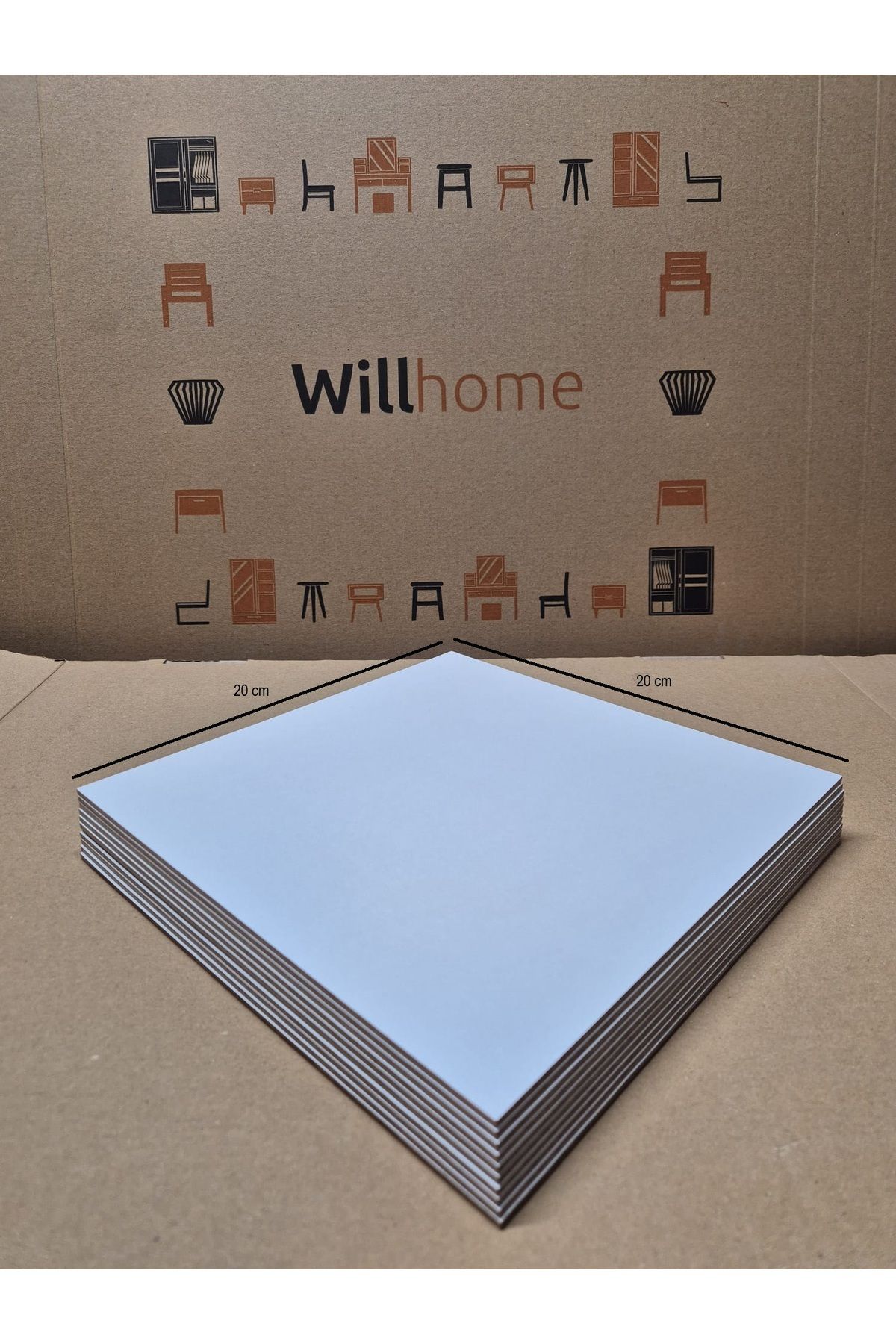 willhome 10 Adet 20x20 Cm Mdf Beyaz Pasta Altlığı