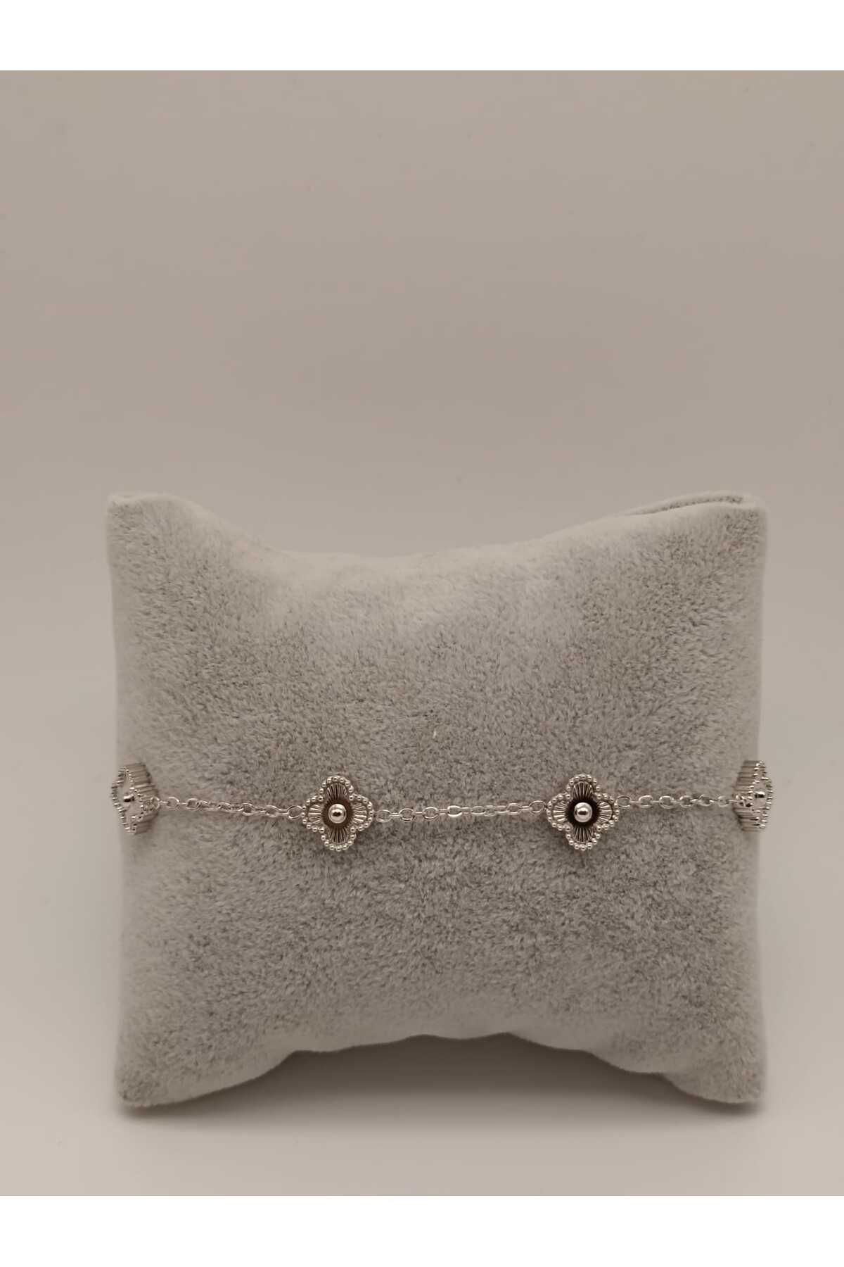 TLSMACCESORIES ÇELİK KÜÇÜK YONCA BİLEKLİK SILVER