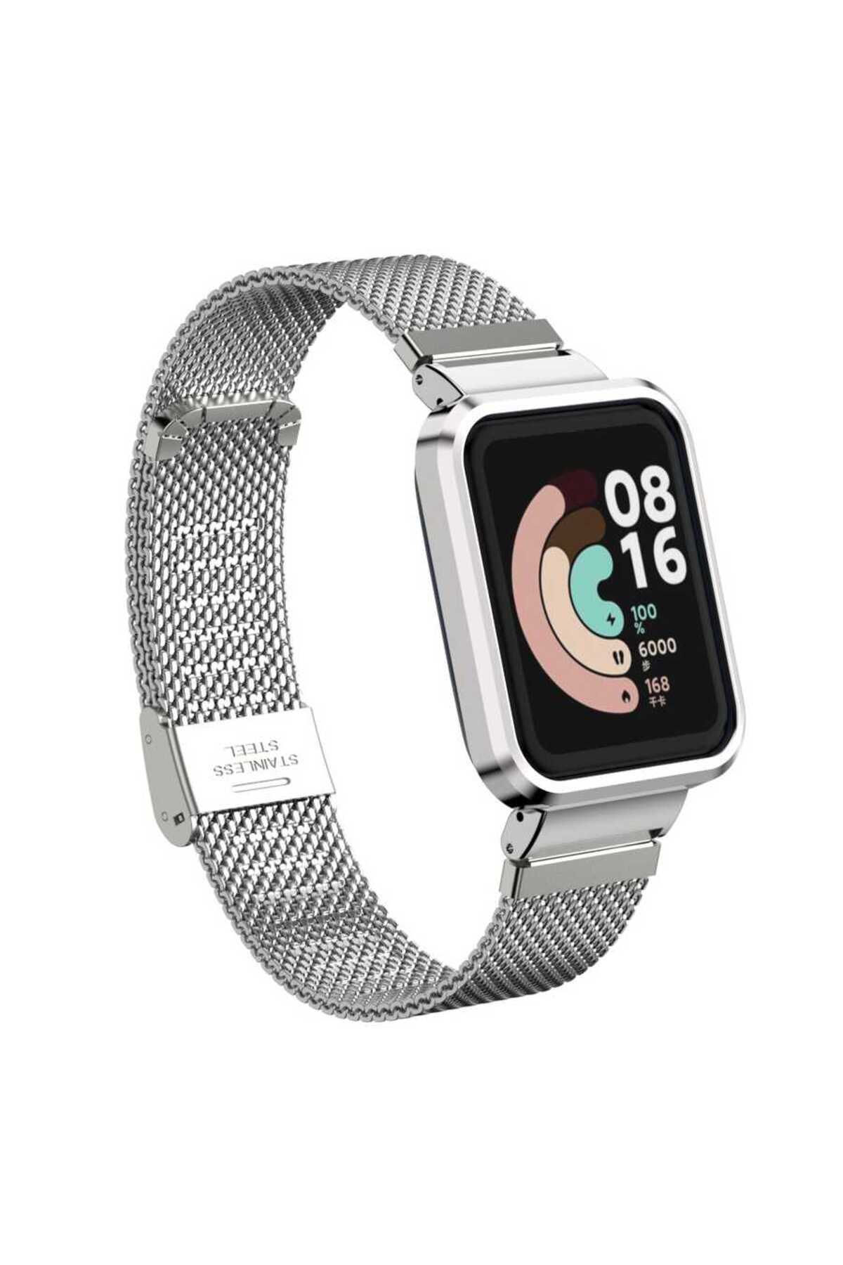 YTSGLOBAL Xiaomi Redmi Watch (Mi Watch Lite) Uyumlu KRD-59 Metal YTSG Kordon-Gümüş