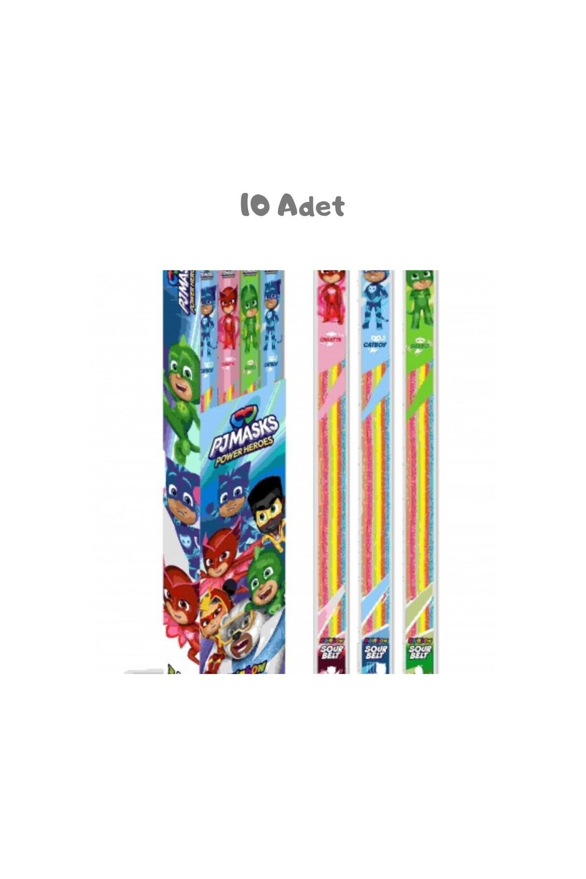 Pj Mask PJ Masks Rainbow Ekşi Şerit Şeker Tutti Frutti Aromalı (15 Gr.) 10 Adet