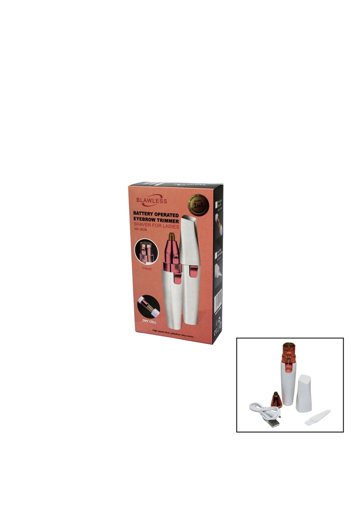 Beruflic 2in1 Başlı - Usb Şarjlı Yanak - Burun Kıl Tüy Alma Makinesi