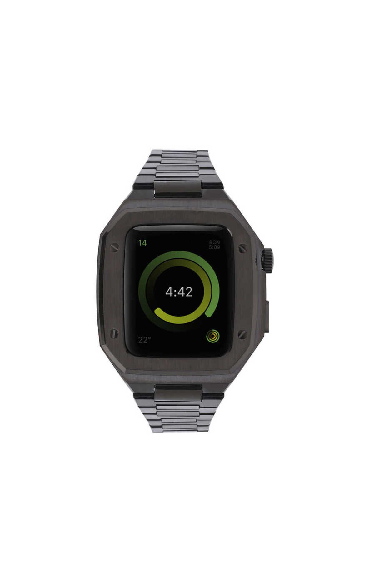 YTSGLOBAL Watch 44mm Uyumlu KRD-64 Metal YTSG Kordon-Siyah