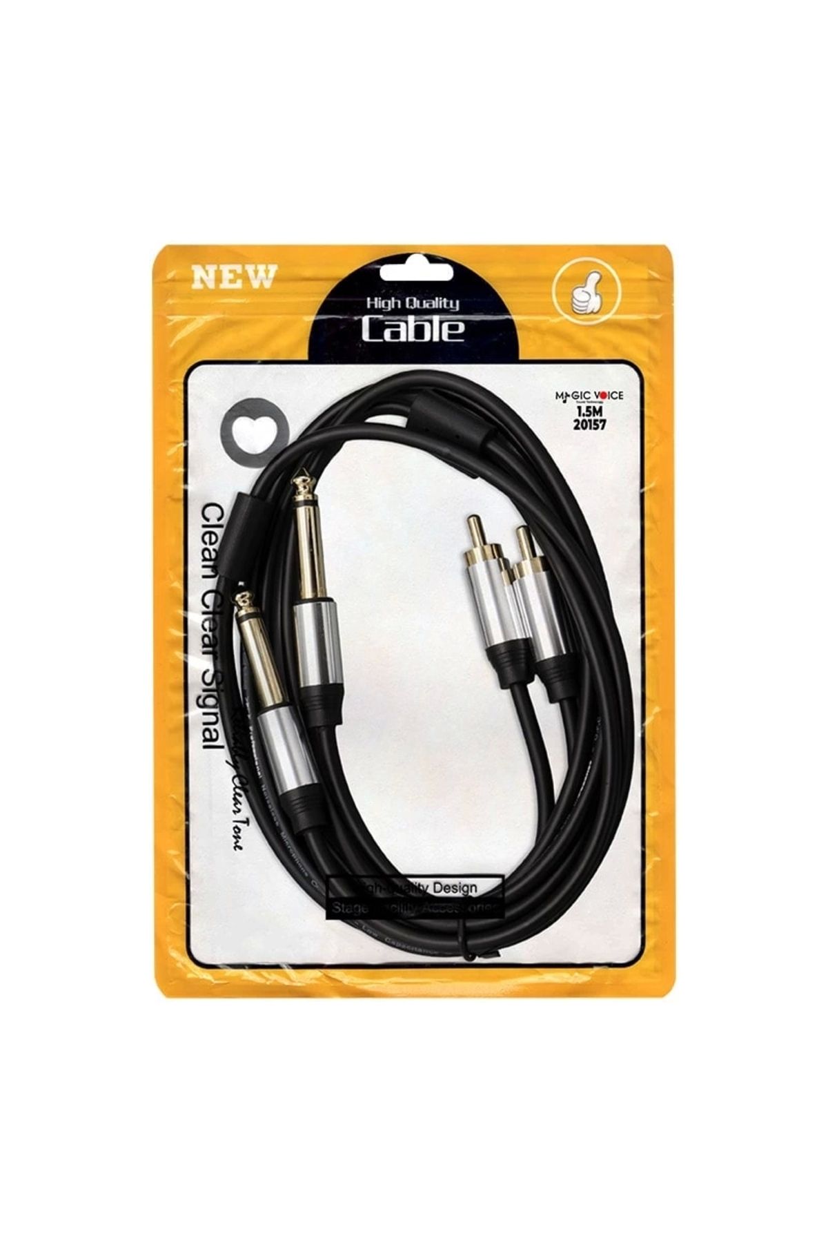 İnnMerry LD398 2X 6.3MM MONO ERKEK + 2X RCA ERKEK 1.5 METRE KABLO (5047)