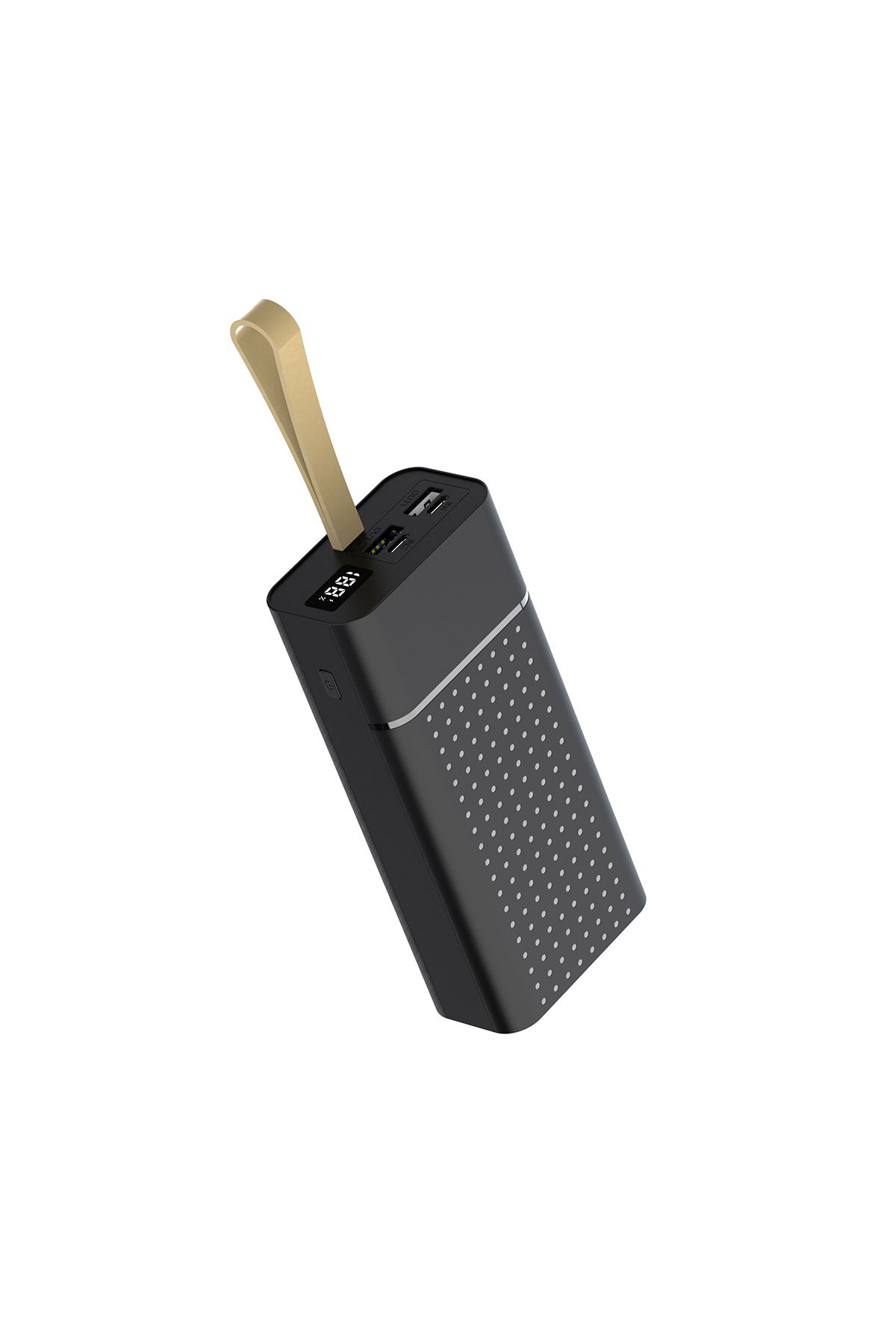 YTSGLOBAL Siyah B-33 Hızlı Şarj Özellikli Askılı Led Göstergeli Taşınabilir Powerbank 30000mAh YTSG