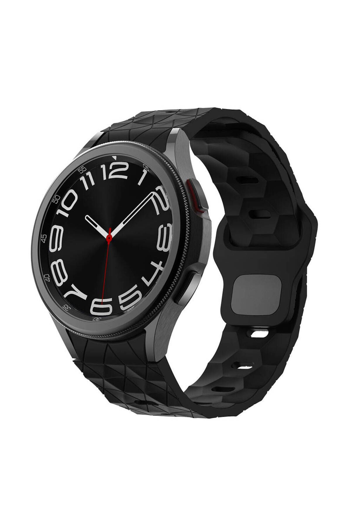 YTSGLOBAL Galaxy Watch 5 40mm YTSG KRD-116 20mm Futbol Desenli Spor Tasarımlı Silikon Kordon-Siyah
