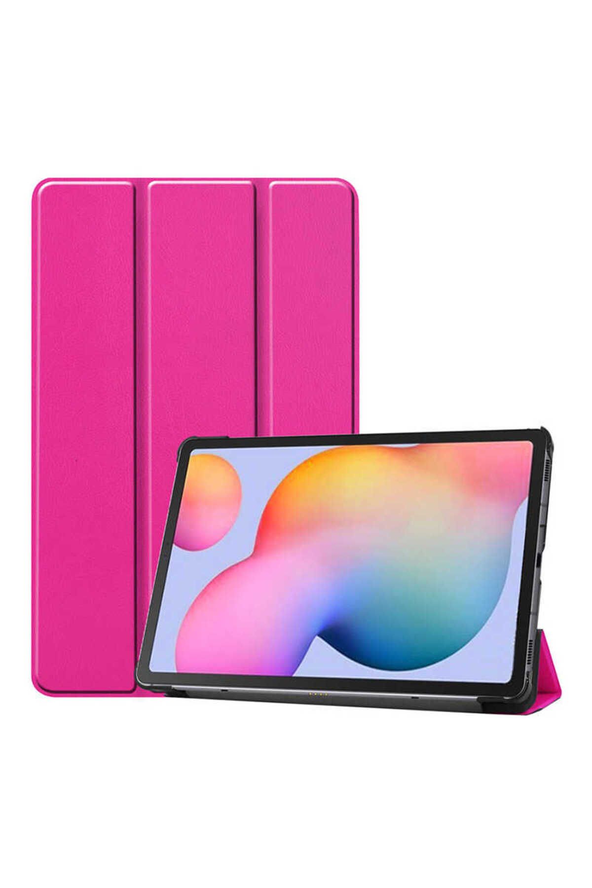 YTSGLOBAL Lenovo Tab M10 Plus TBTB-128F 3. Jenerasyon Uyumlu YTSG Smart Cover Standlı 1-1 Kılıf-Pembe Koyu