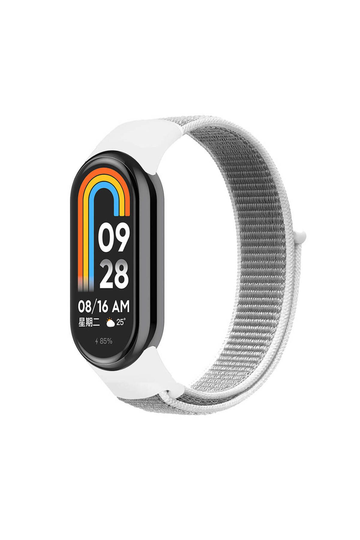 YTSGLOBAL Xiaomi Mi Band 8 YTSG KRD-03 Hasır Kordon-Beyaz