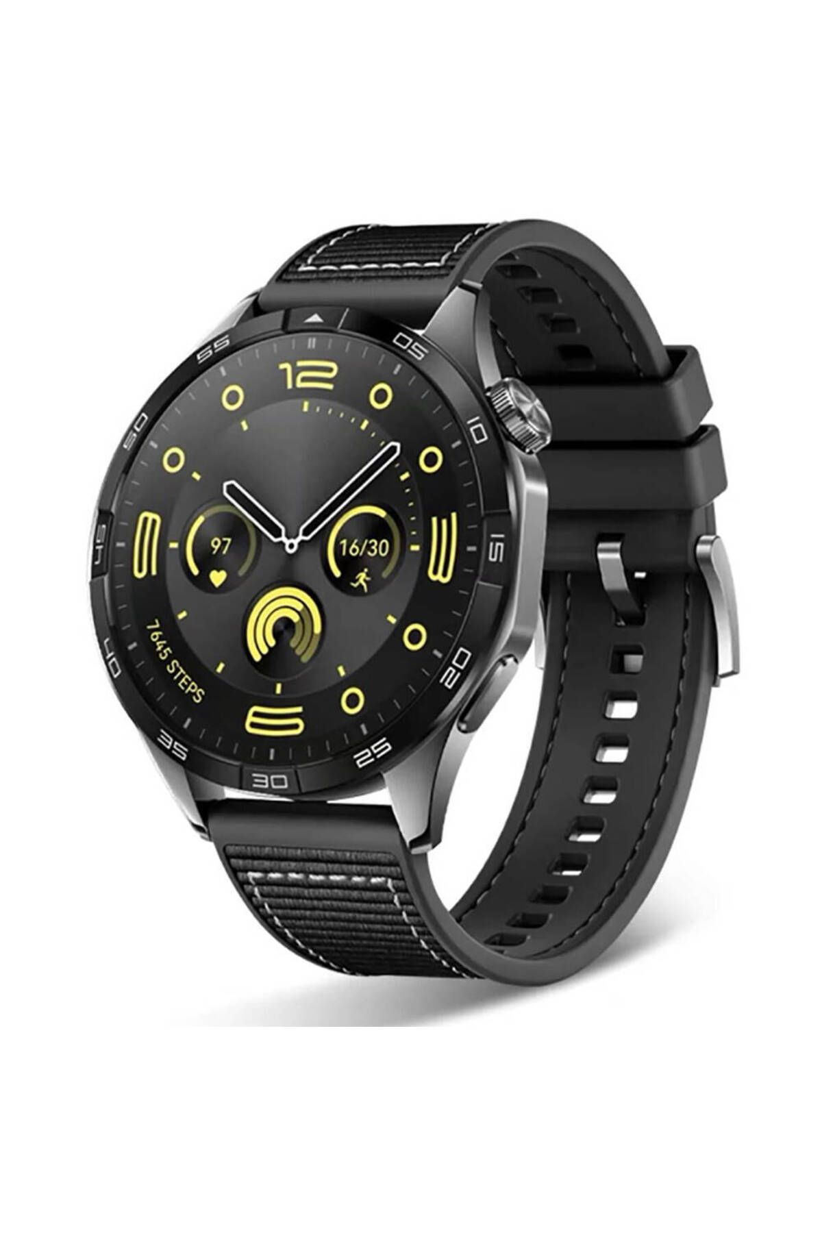 YTSGLOBAL Galaxy Watch 46mm Uyumlu YTSG- KRD-102 22mm Silikon Kordon-Siyah