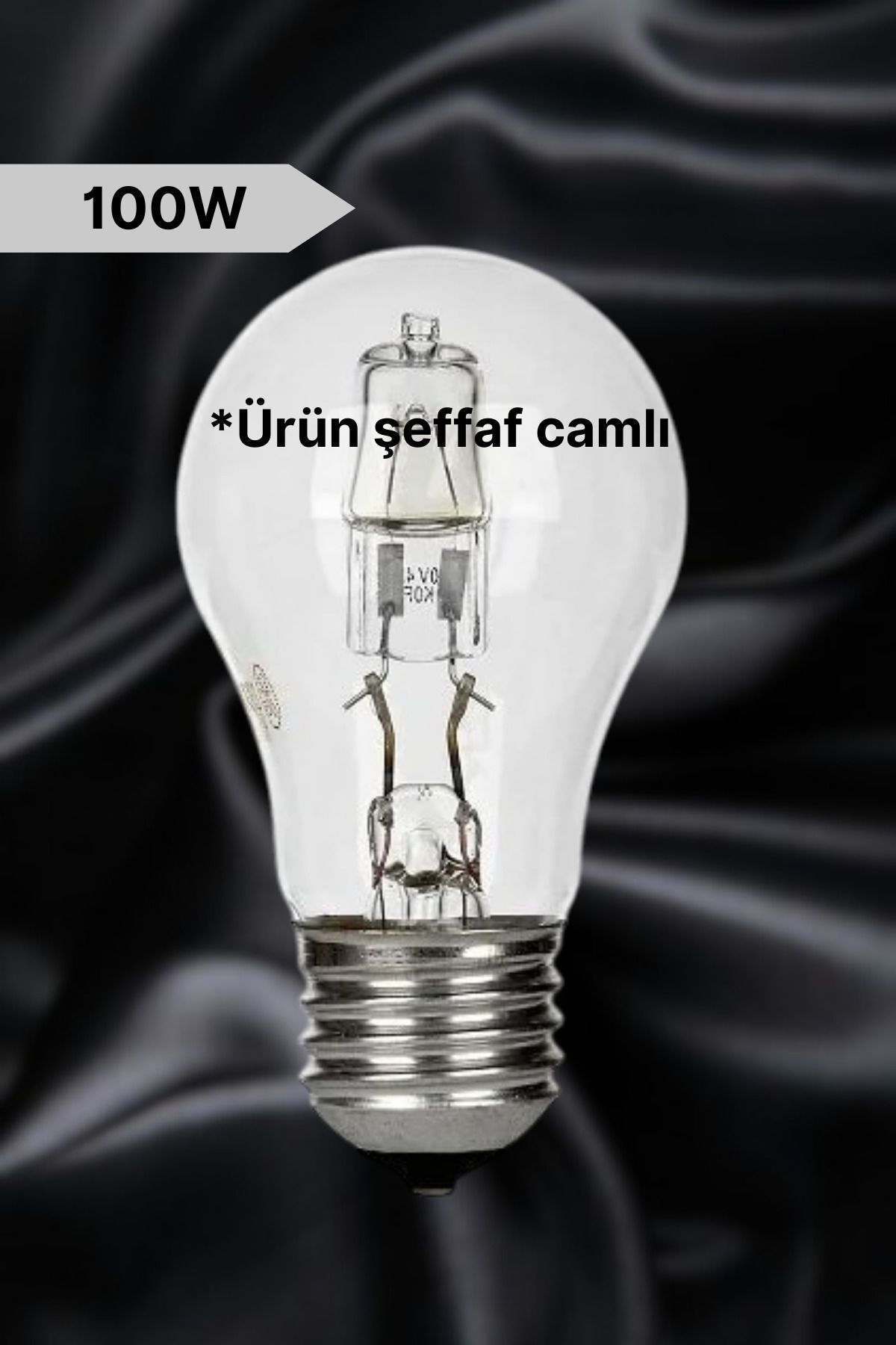 fiba teknik 100w Halojen Ampul Şeffaf Cam Sarı Işık E27 Duy - 220v - Gün Işığı 1 ADET