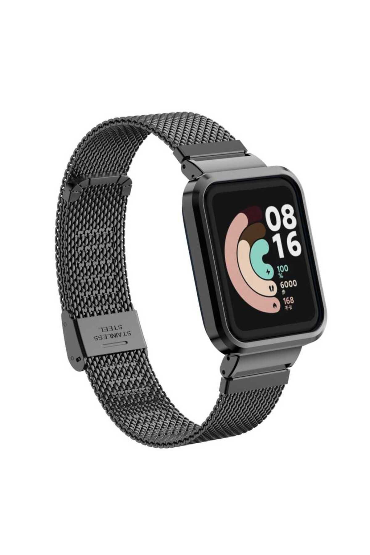 YTSGLOBAL Xiaomi Redmi Watch (Mi Watch Lite) Uyumlu KRD-59 Metal YTSG Kordon-Siyah