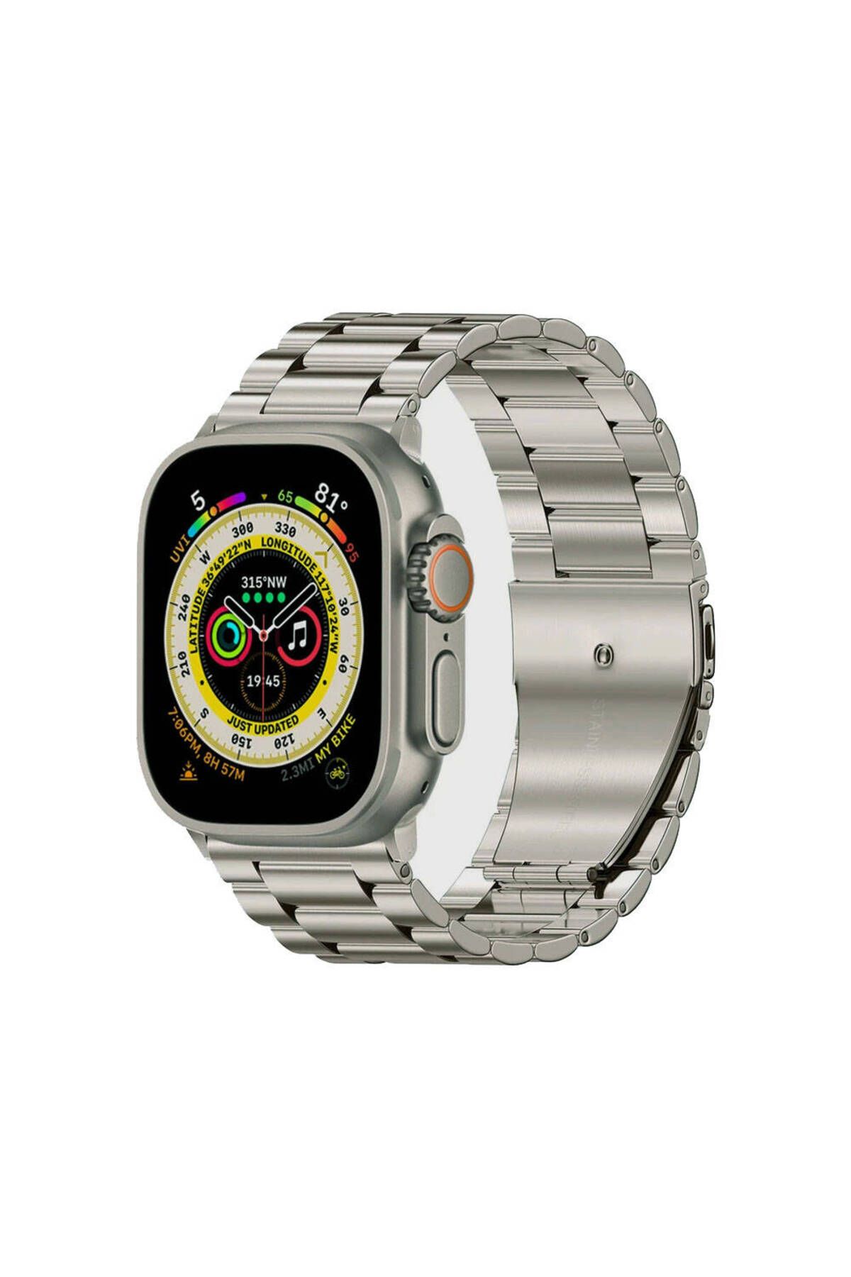 YTSGLOBAL Watch Ultra 49mm Uyumlu KRD-93 Metal YTSG Kordon-Titanyum