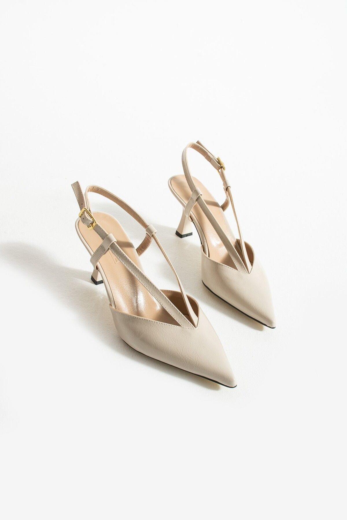 GOYA SHOES Nyx Bant Detaylı Rahat 7 Cm Kadeh Topuklu Ayakkabı