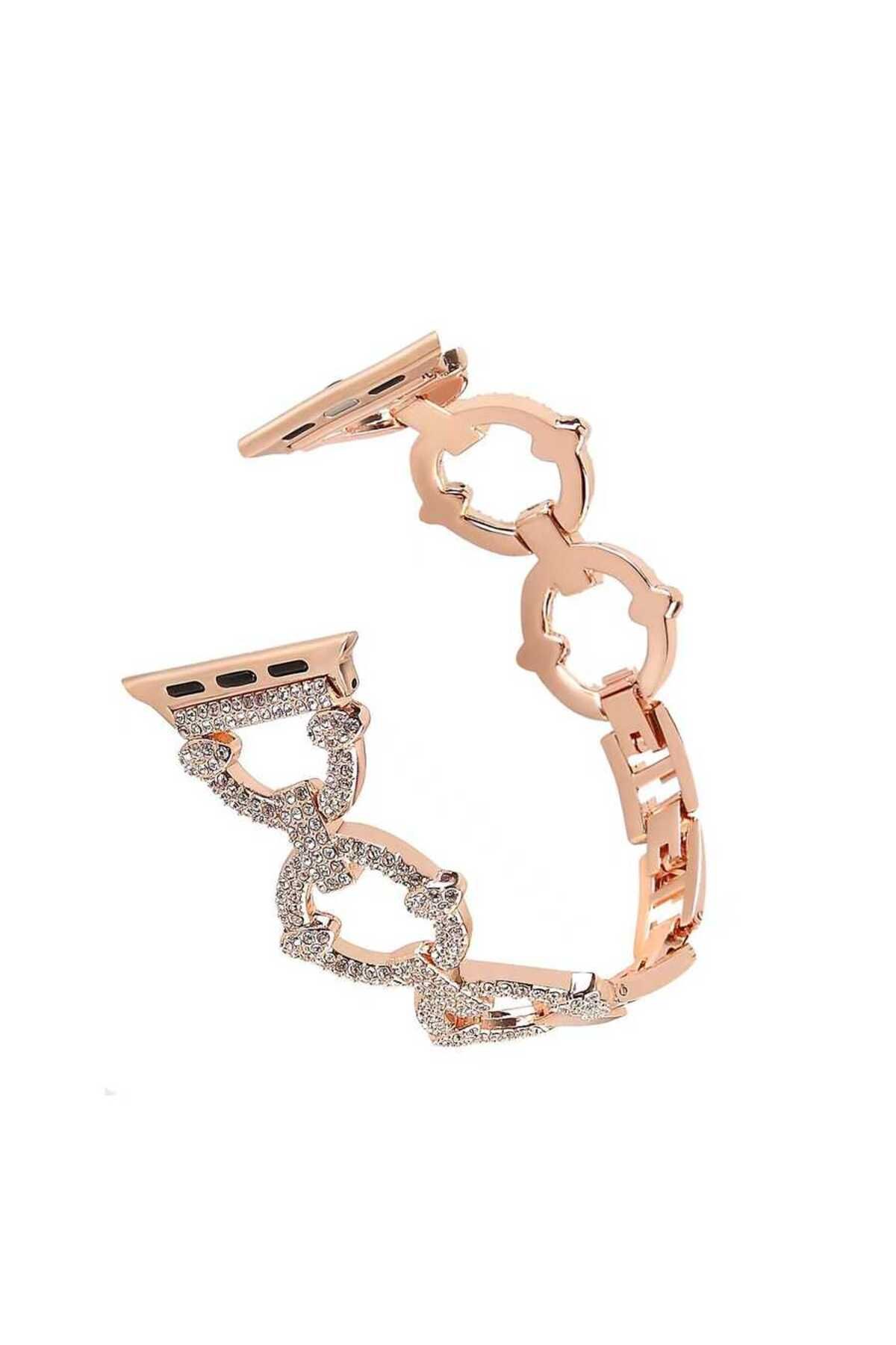 YTSGLOBAL Watch 38mm Uyumlu KRD-57 Metal YTSG Kordon-Rose Gold