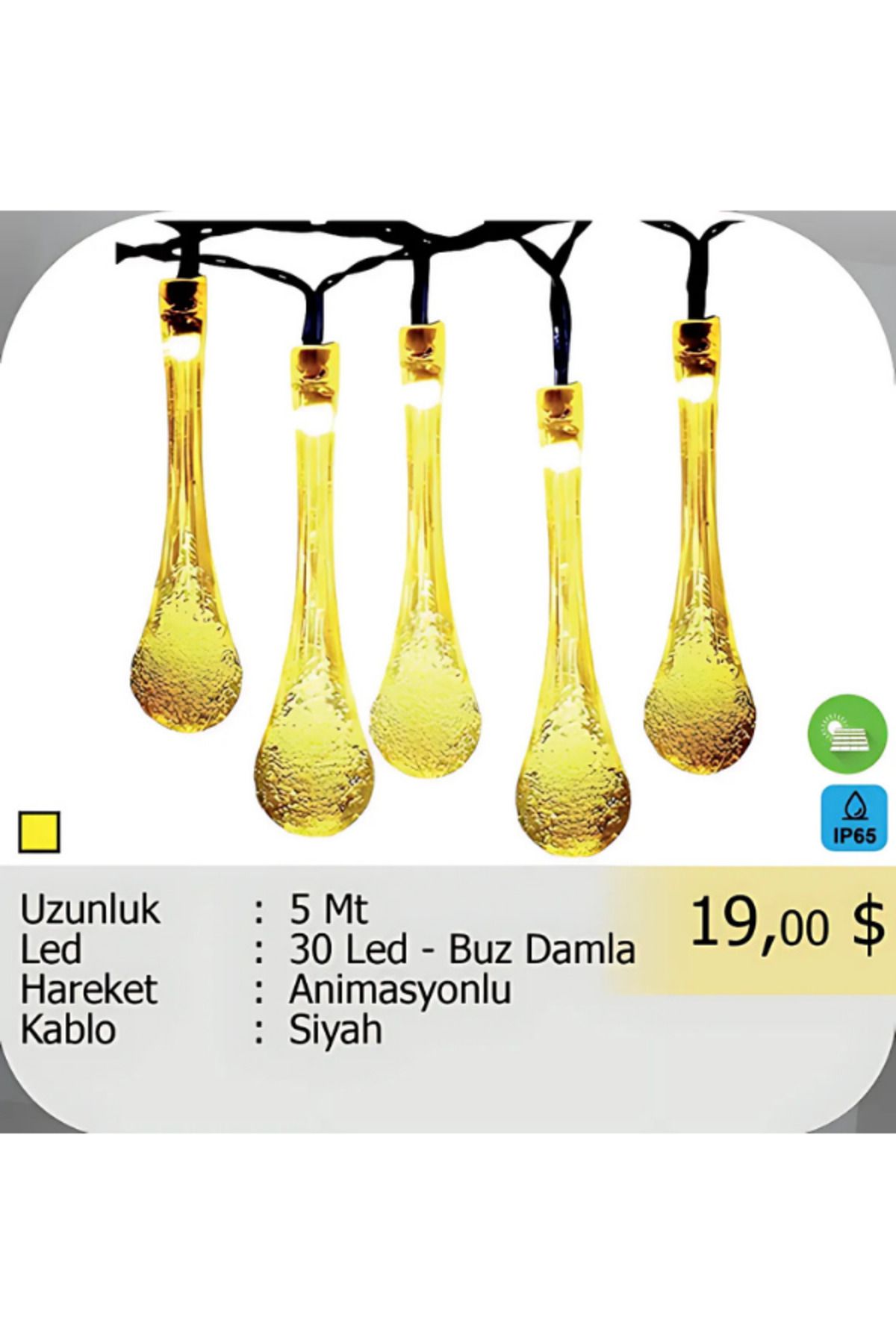 ELKHOUSE KOPYA - ElektrikHouse LED Peri Işığı 30 Led - Buz Damla Animasyonlu - 5 Metre