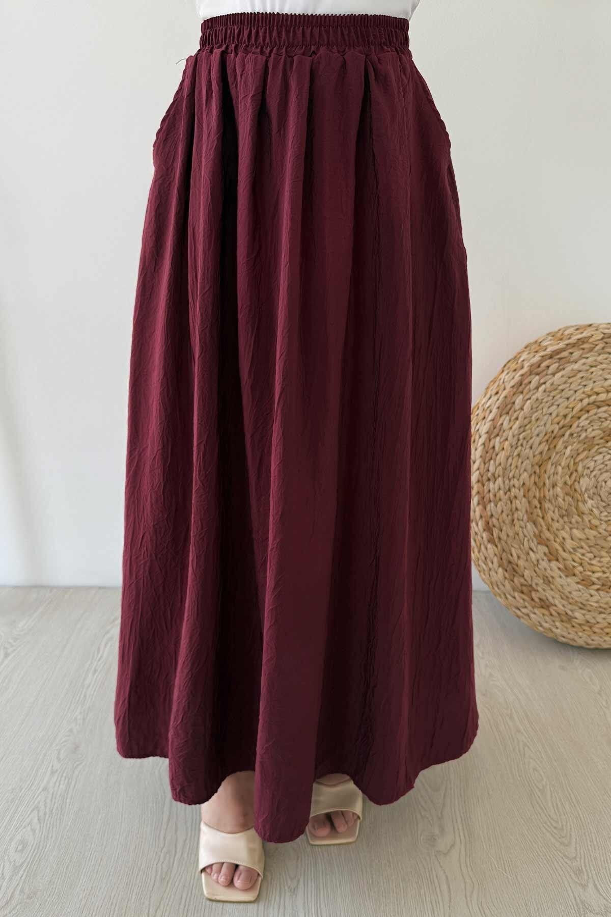 Ka Hijab Kraş Etek - Bordo