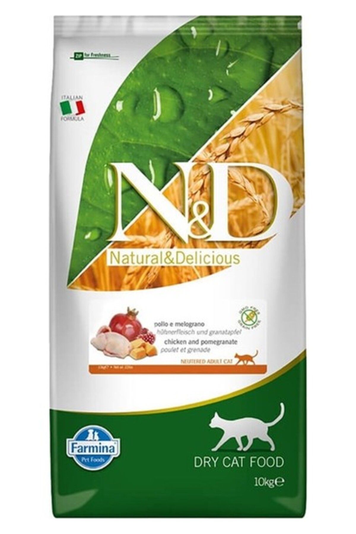 N&D Nd Pumpkin Bıldırcın Etli Balkabaklı ve Narlı Tahılsız Kısırlaştırılmış Kedi Maması 10 Kg